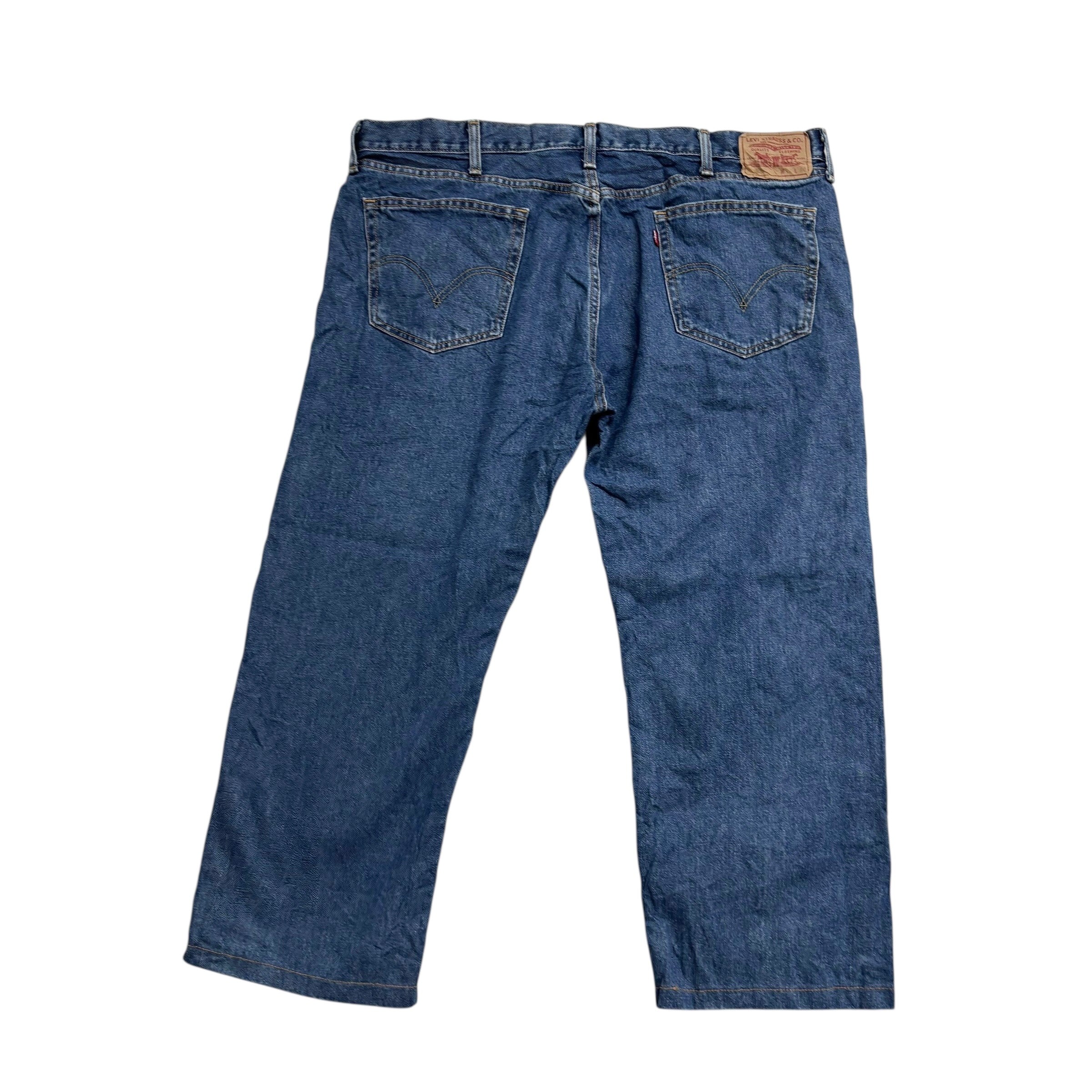 Levis 505 Jeans W42 L27 Mens Mid Blue Regular Straight Fit Vintage Denim (E)