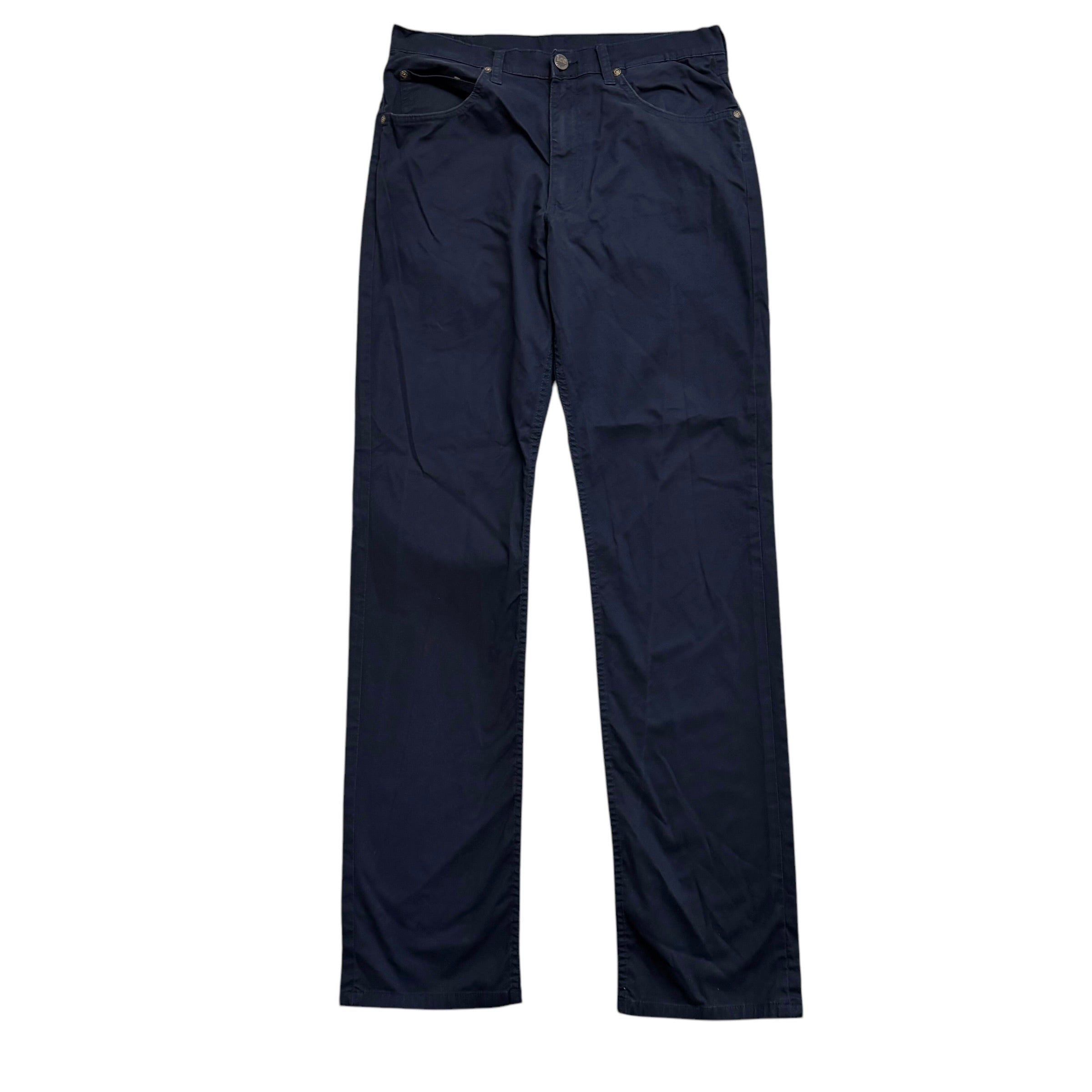 Lee Brooklyn Straight Trousers W32 L34 Mens Navy Blue Regular Stretch Pants (E)