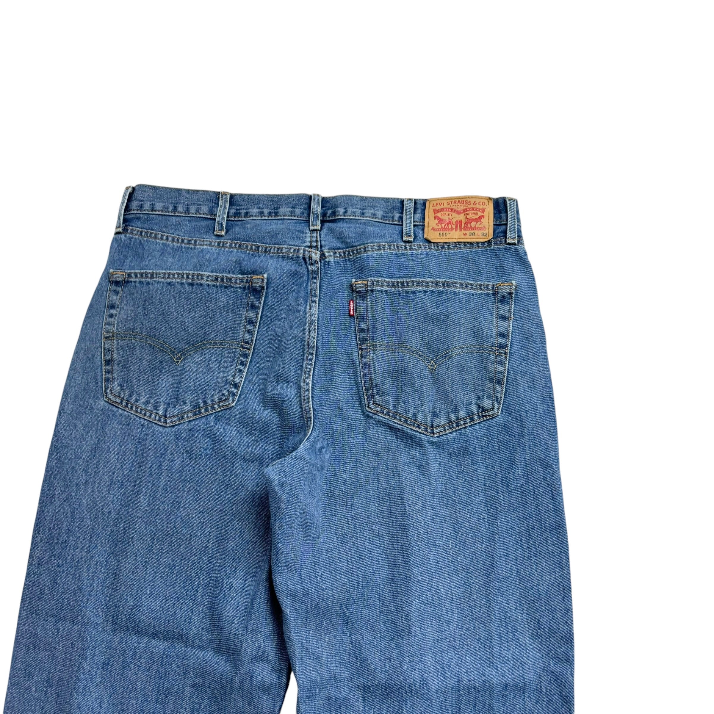 Levis 550 Jeans W38 L32 Mens Mid Blue Baggy Relaxed Straight Fit Denim