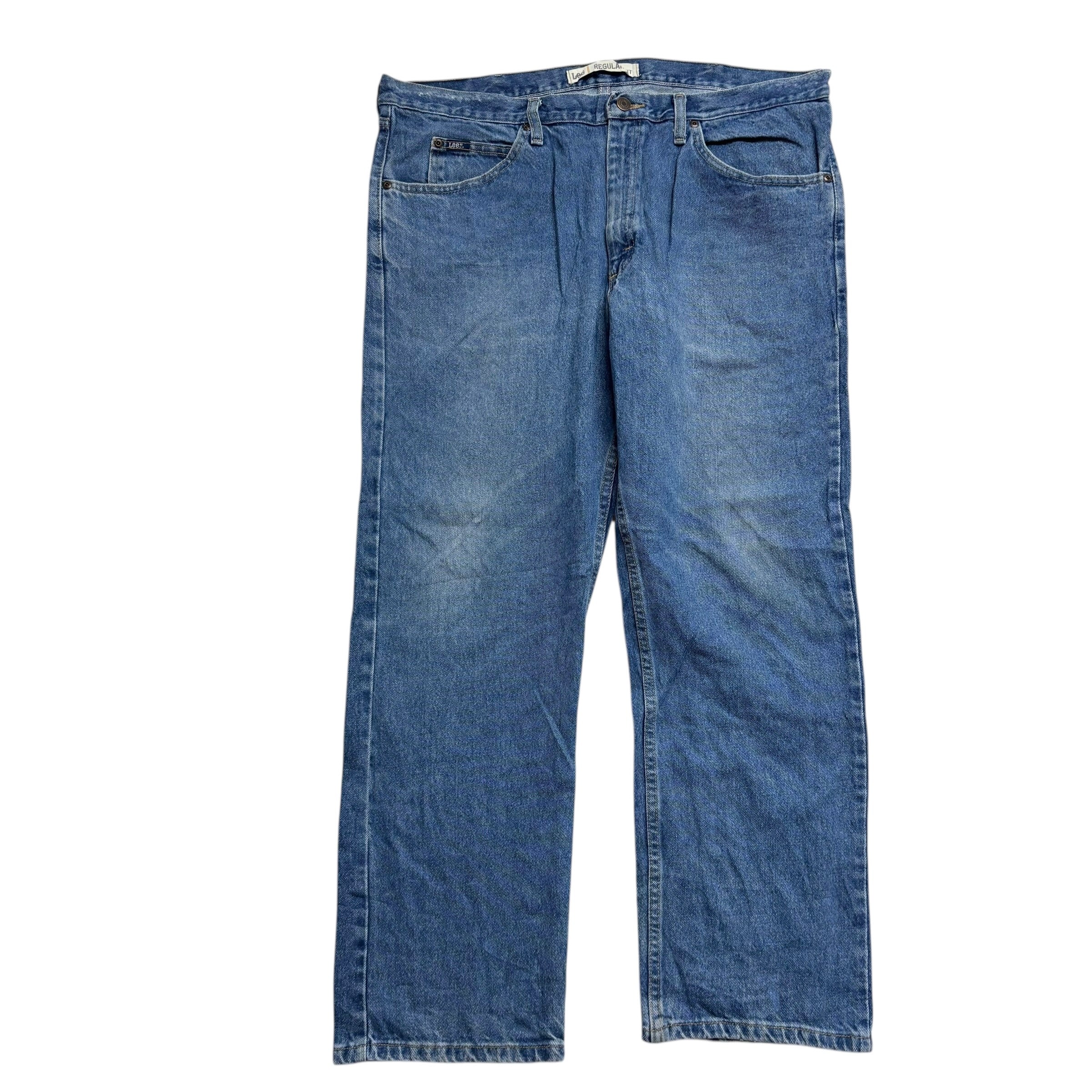 Lee Jeans W40 L30 Mens Mid Blue Regular Straight Fit Vintage Denim (E)