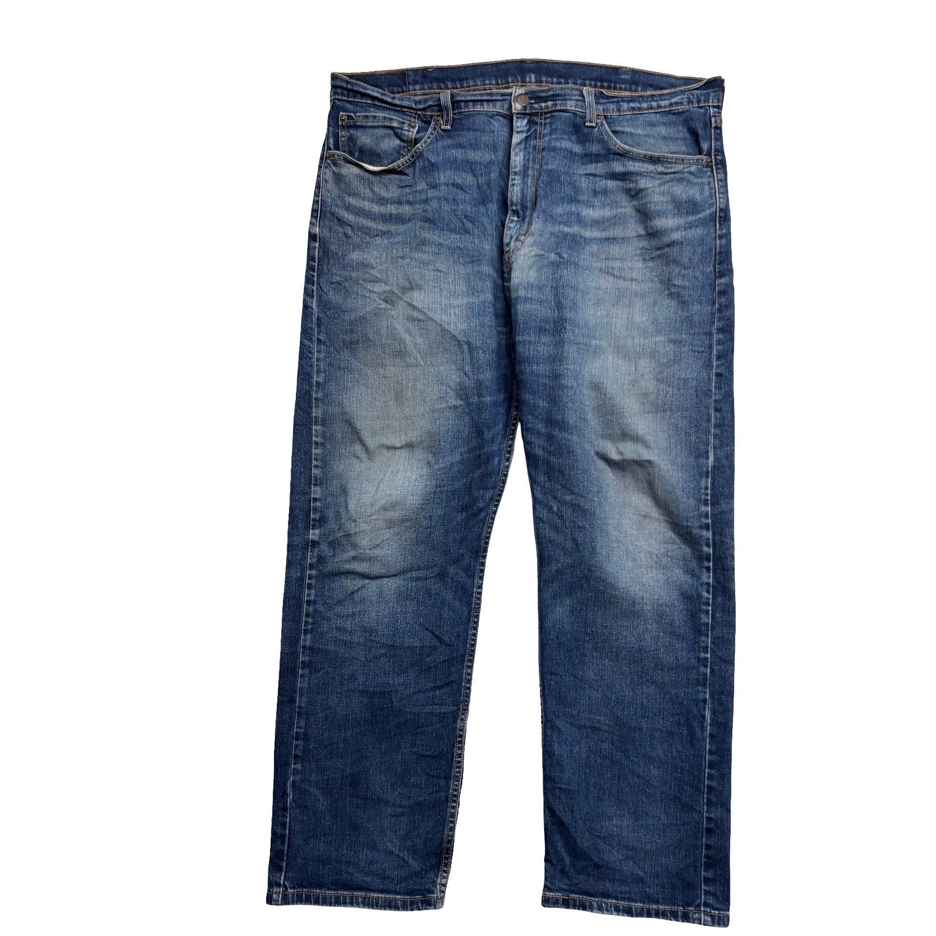 Levis 505 Jeans W40 L30 Mens Dark Blue Regular Straight Fit Stretch Denim (F)