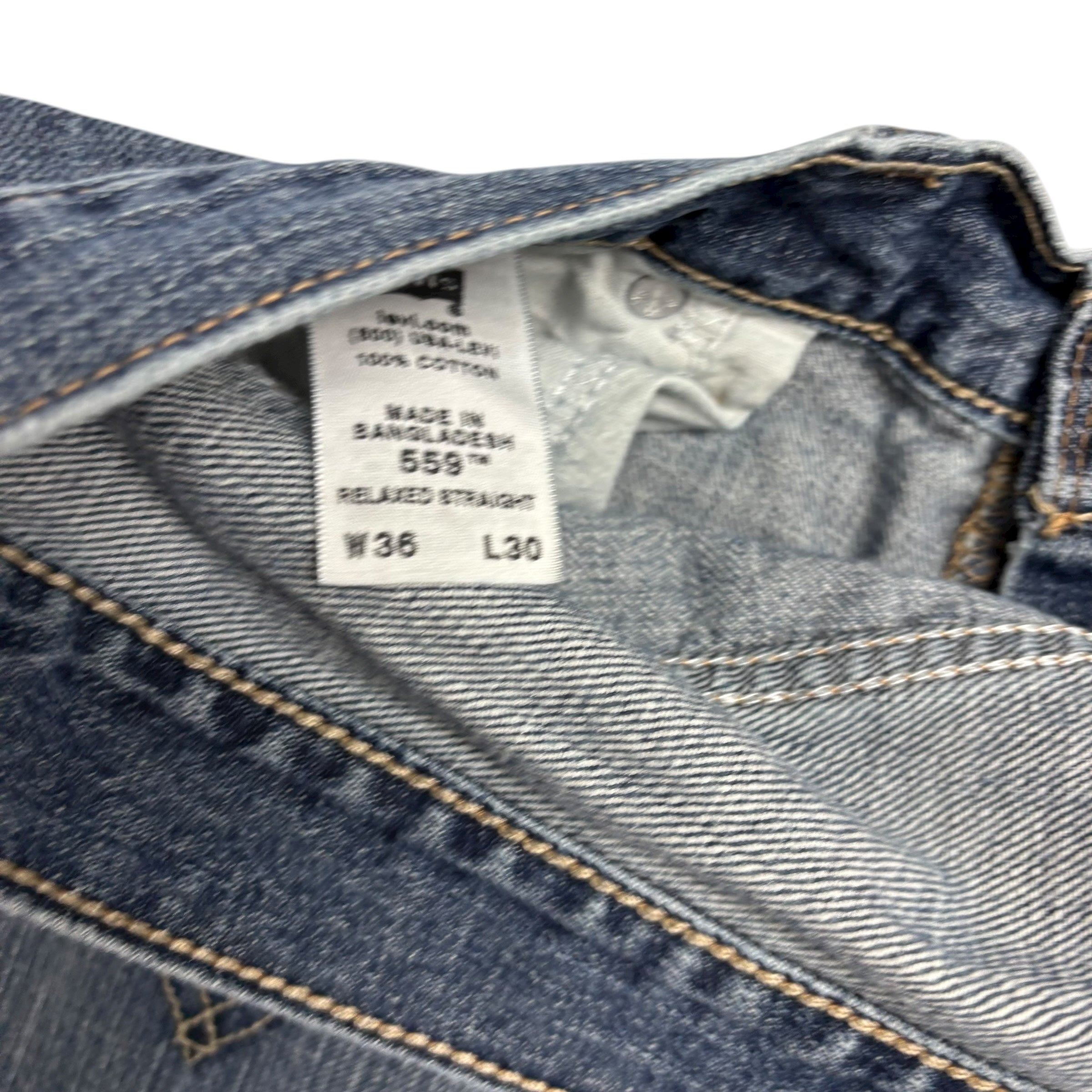 Levis 559 Jeans W36 L25 Mens Mid Blue Baggy Relaxed Fit Vintage Denim (F)