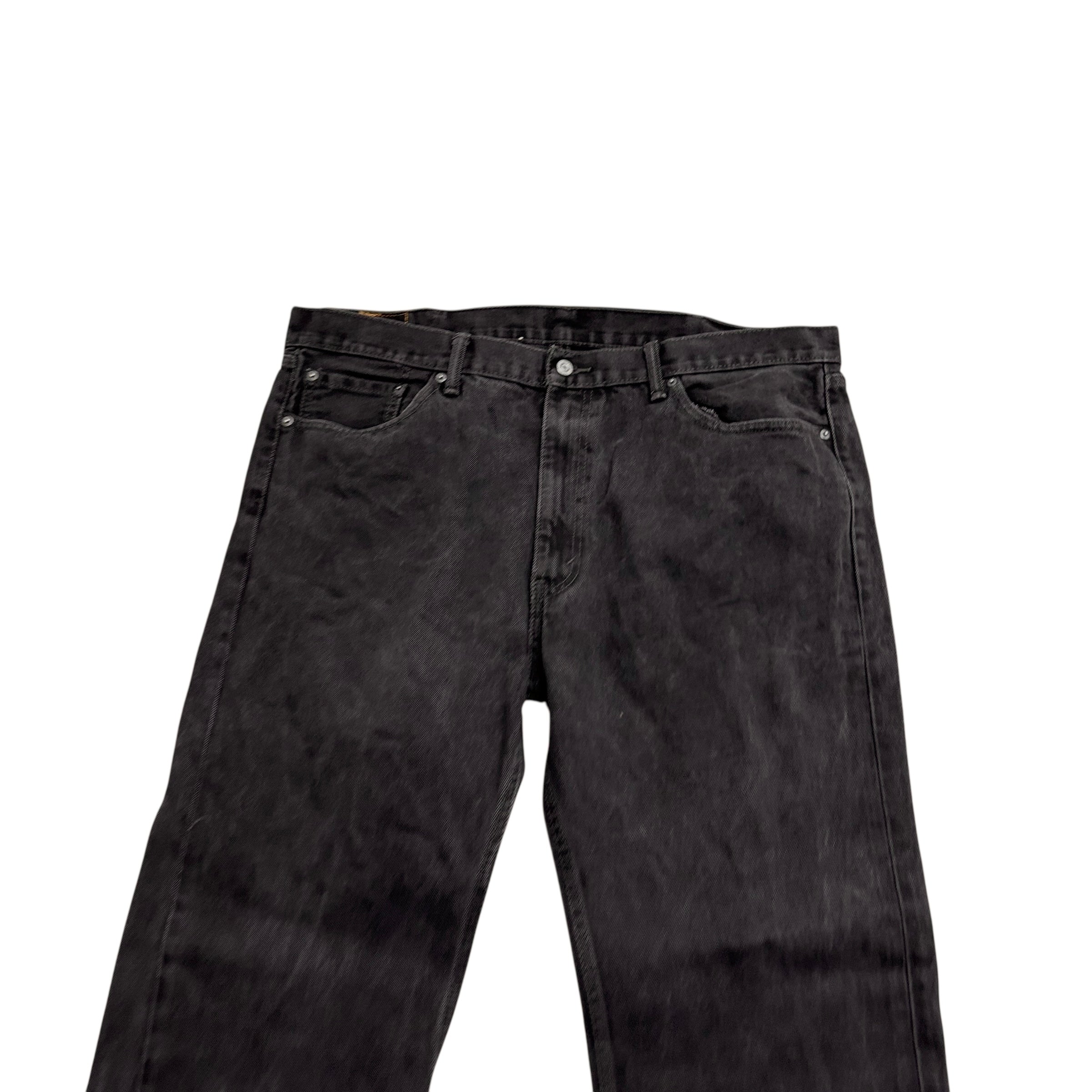 Levis 505 Jeans W42 L32 Mens Black Regular Straight Fit Denim