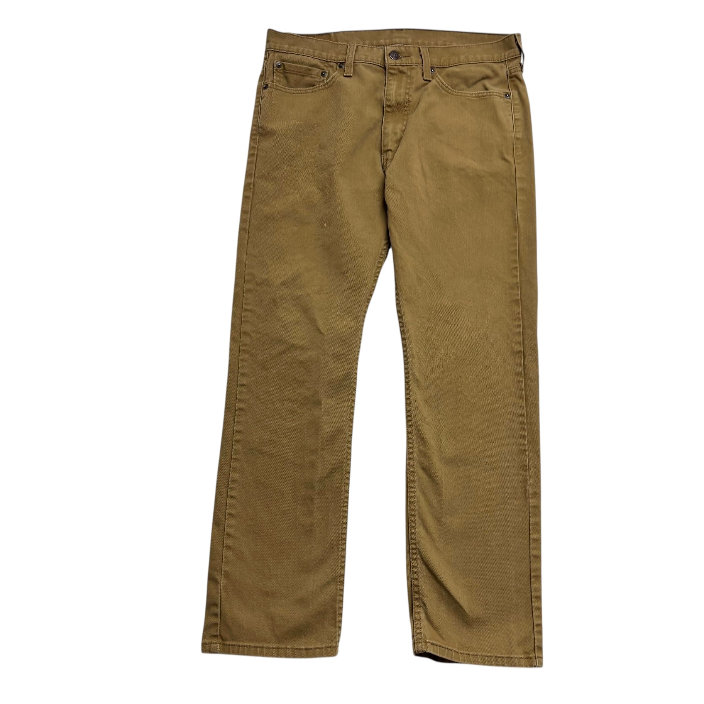 Levis 513 Jeans W34 L29 Mens Tan Slim Straight Fit Stretch Denim