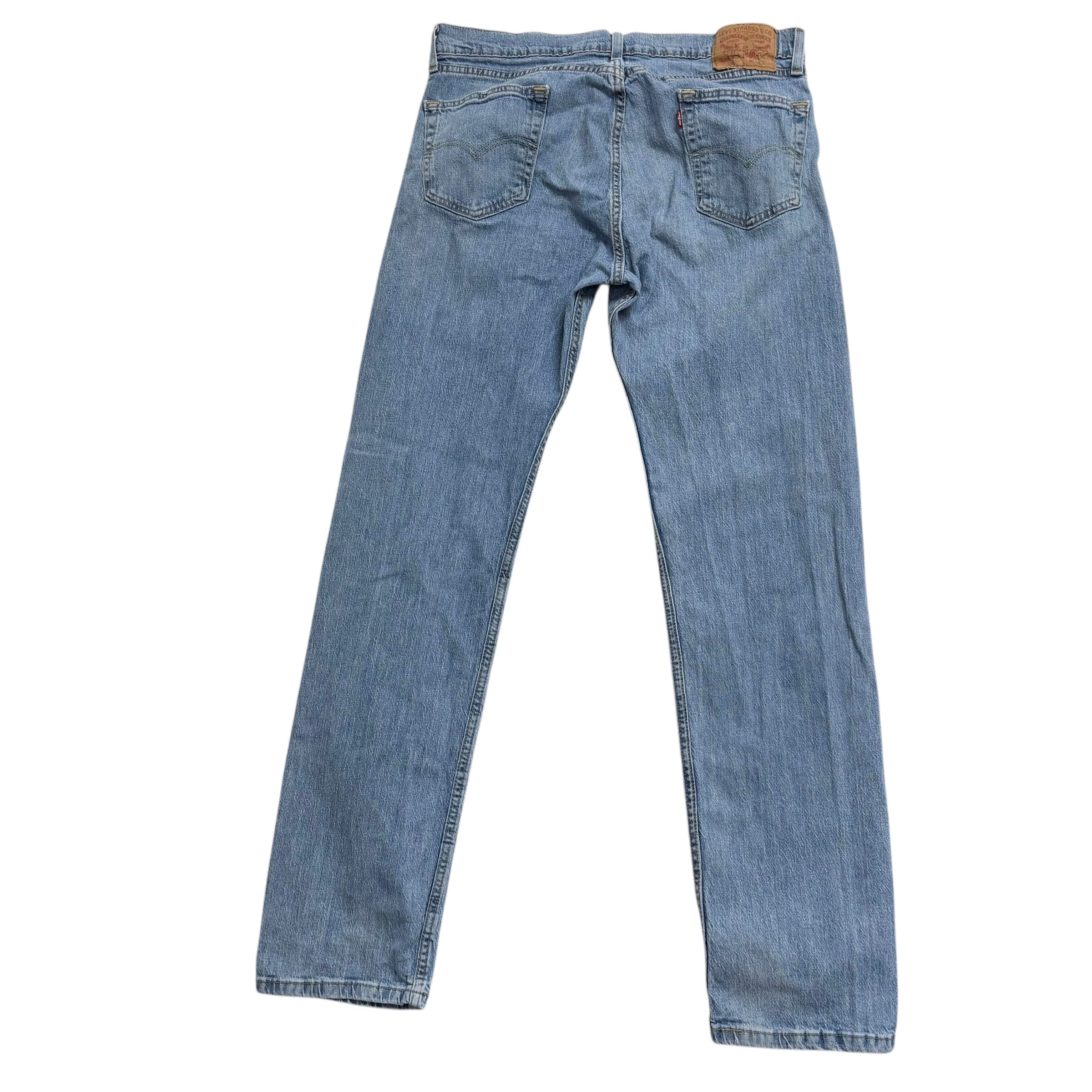 Levis 505 Jeans W34 L34 Mens Light Blue Regular Straight Fit Stretch Denim (F)