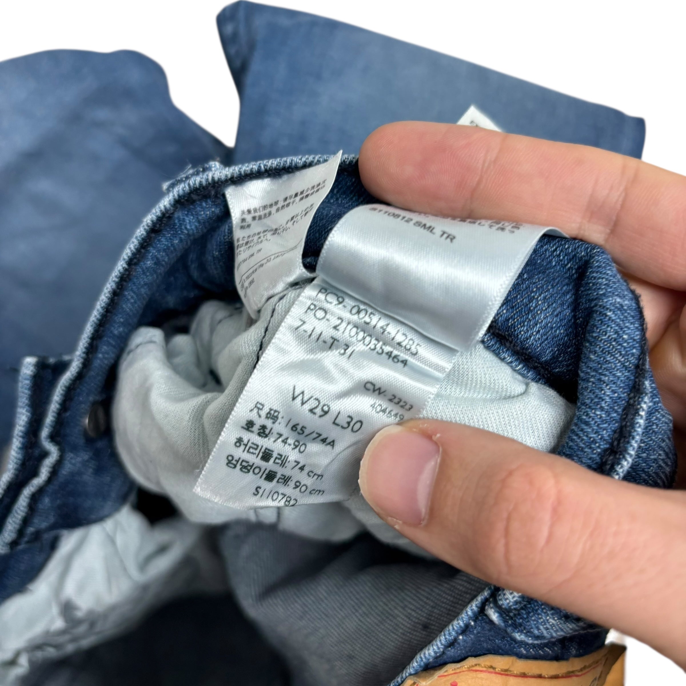 Levis 514 Jeans W29 L30 Mens Navy Blue Slim Straight Fit Stretch Denim (E)