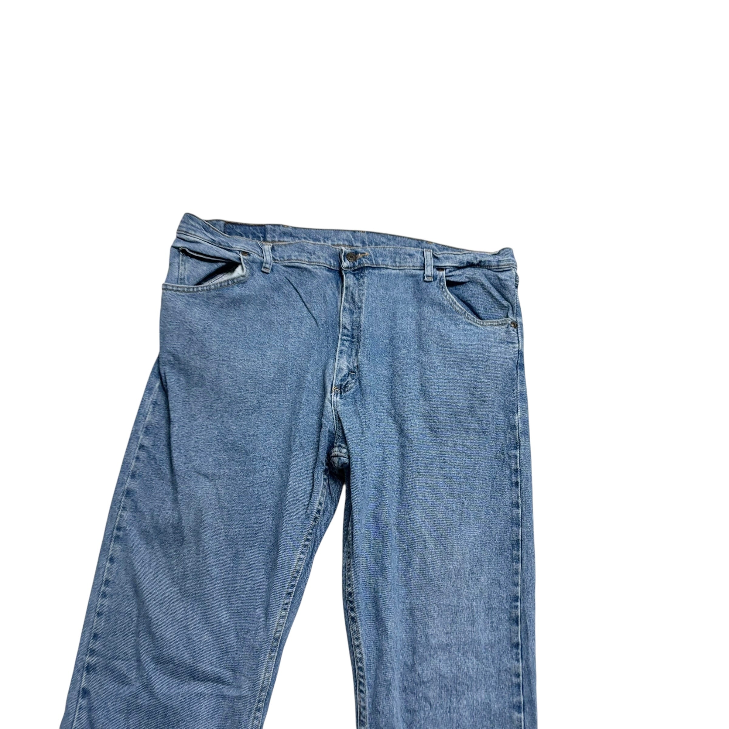 Wrangler Jeans W42 L30 Mens Light Blue Regular Straight Fit Stretch Denim (E)