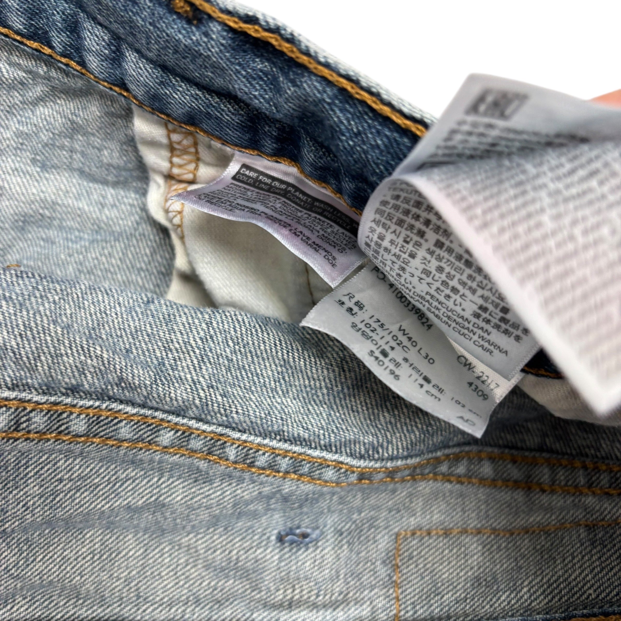 Levis 559 Jeans W40 L29 Mens Mid Blue Baggy Relaxed Straight Fit Denim (E)