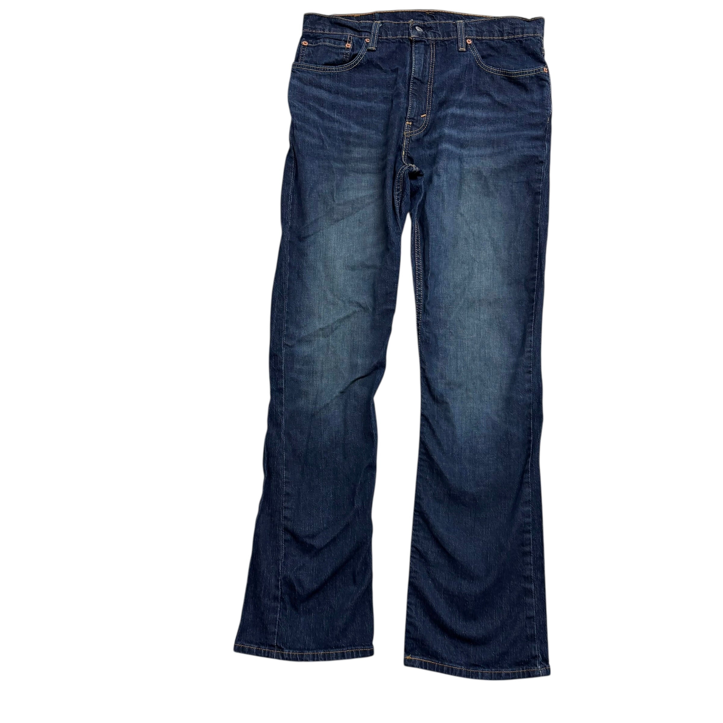 Levis 527 Jeans W34 L34 Mens Dark Blue Slim Bootcut Fit Stretch Denim (E)