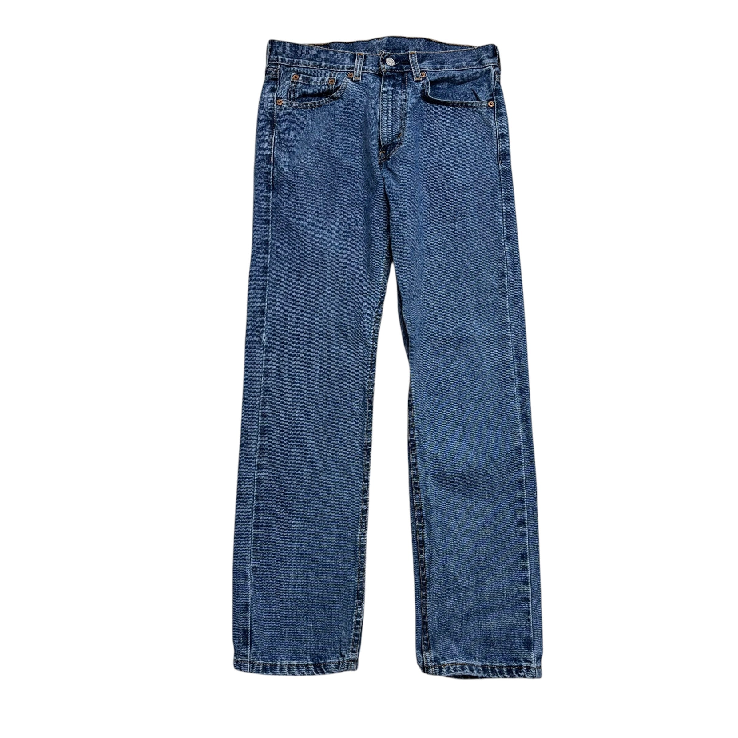 Levis 505 Jeans W29 L30 Mens Mid Blue Regular Straight Fit Denim (E)