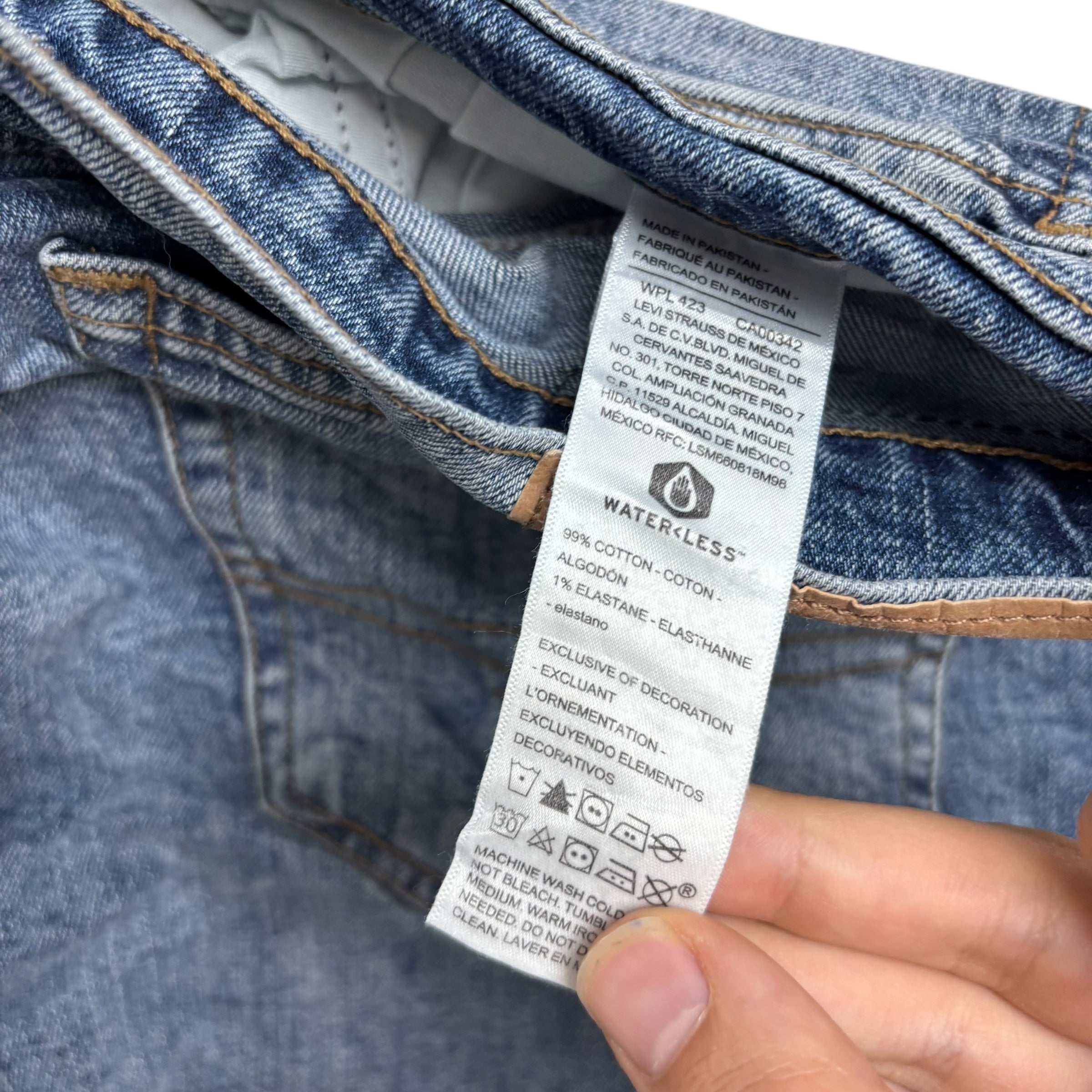 Levis Signature Jeans W34 L30 Mens Mid Blue Baggy Relaxed Fit Stretch