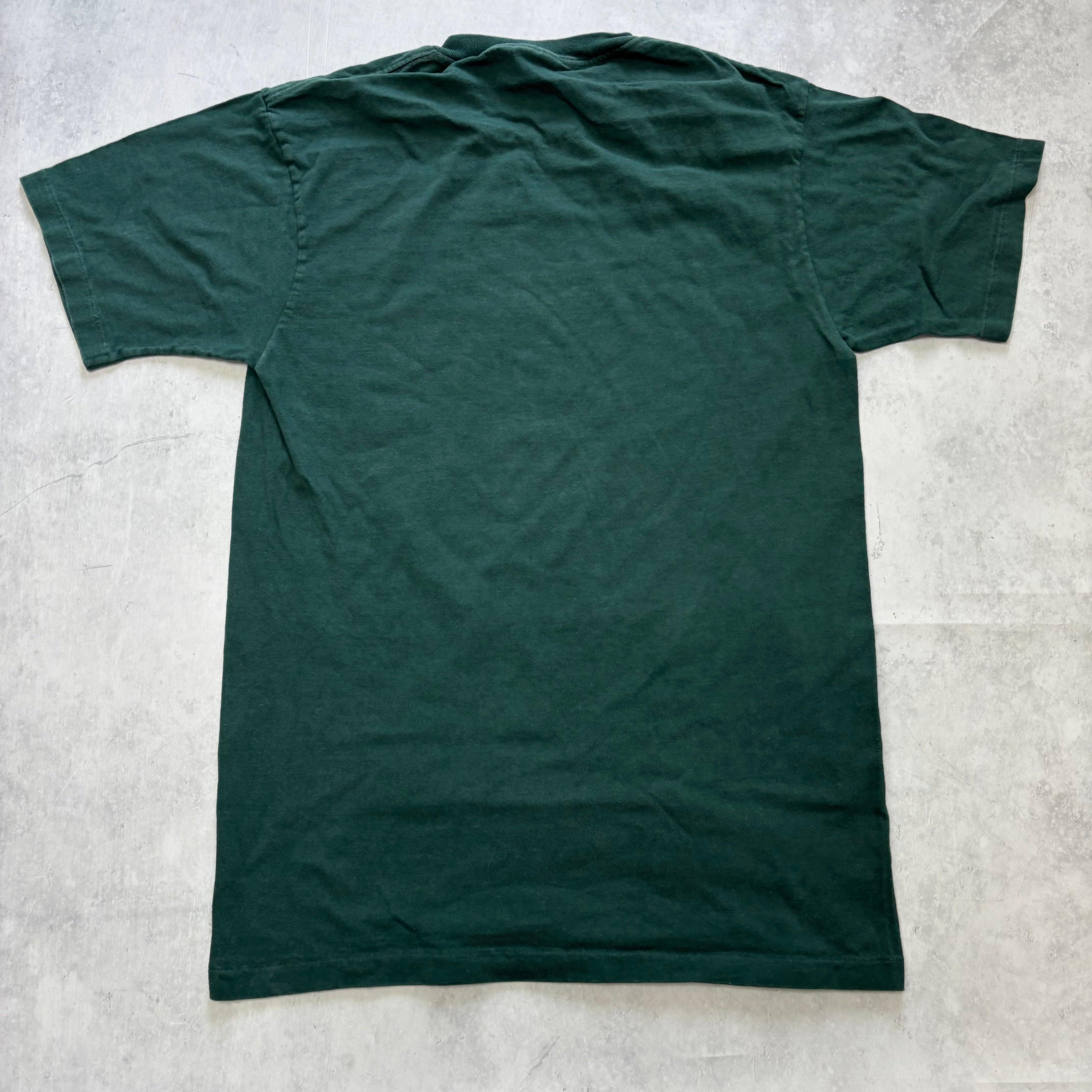 Vintage T Shirt Mens Small Green Single Stitch Graphic Print 90s Tourist