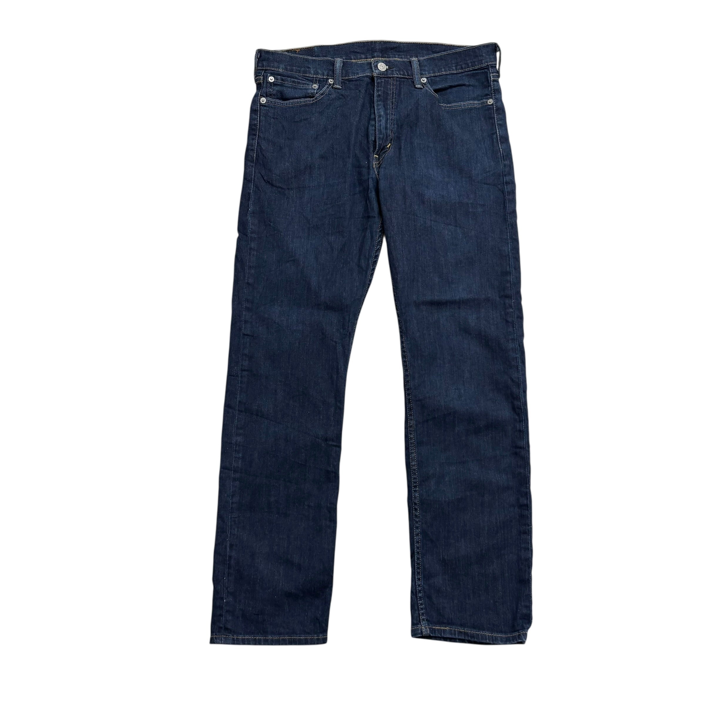 Levis 513 Jeans W32 L30 Mens Dark Blue Slim Straight Fit Stretch Denim (E)