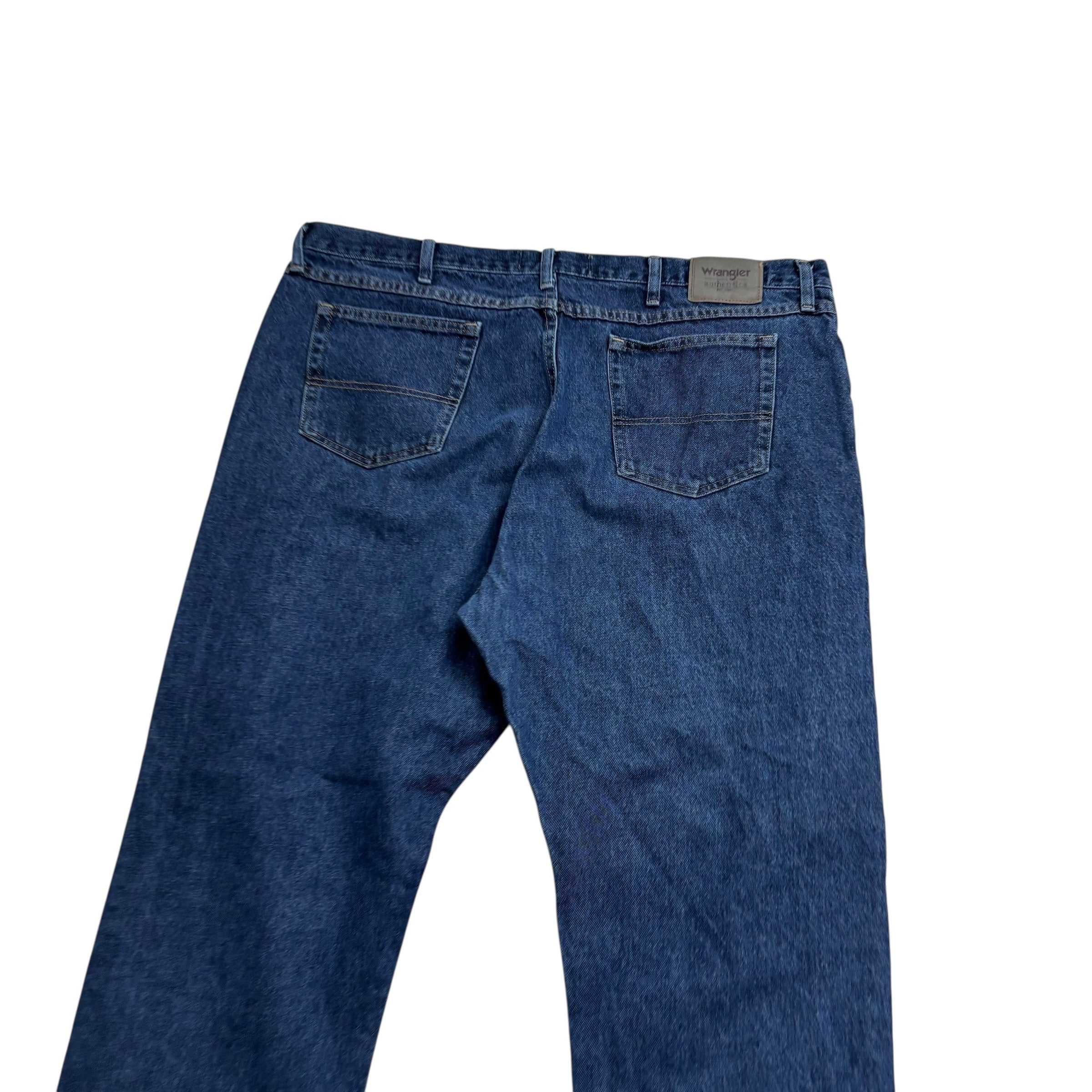 Wrangler Jeans W44 L32 Mens Mid Blue Relaxed Straight Fit Denim (E)