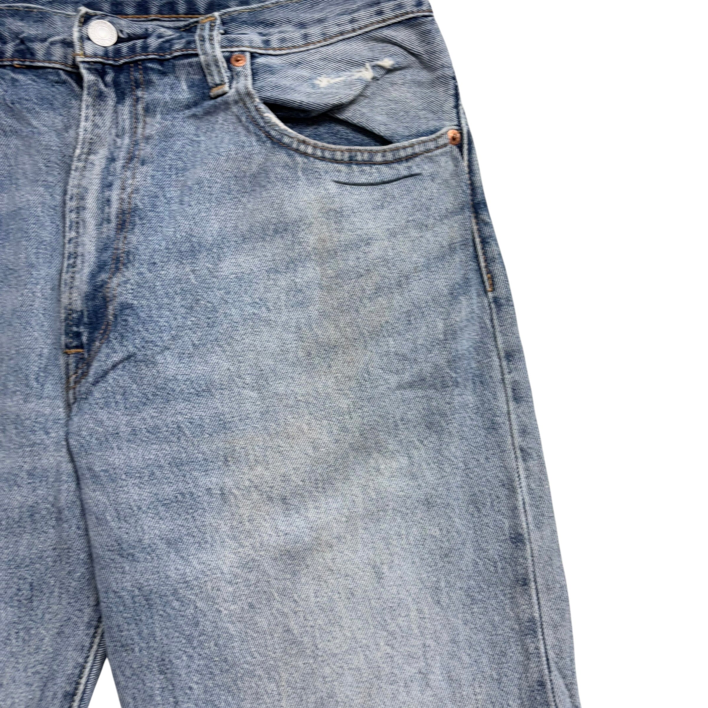 Levis 551Z Jeans W34 L32 Mens Light Blue Regular Straight Fit Premium Denim (F)