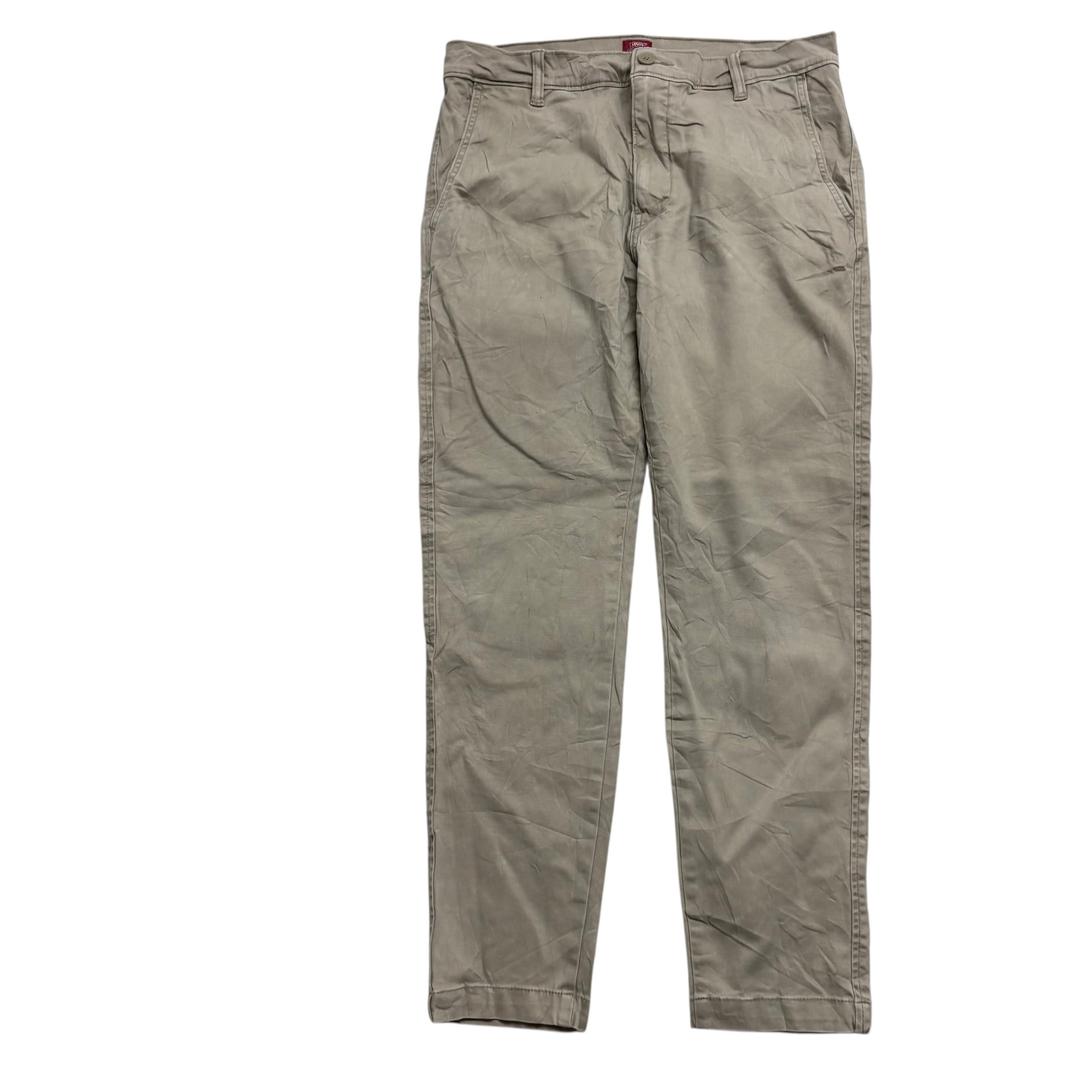 Levis XX Chino Trousers W32 L30 Mens Beige Standard Tapered Fit Stretch (E)