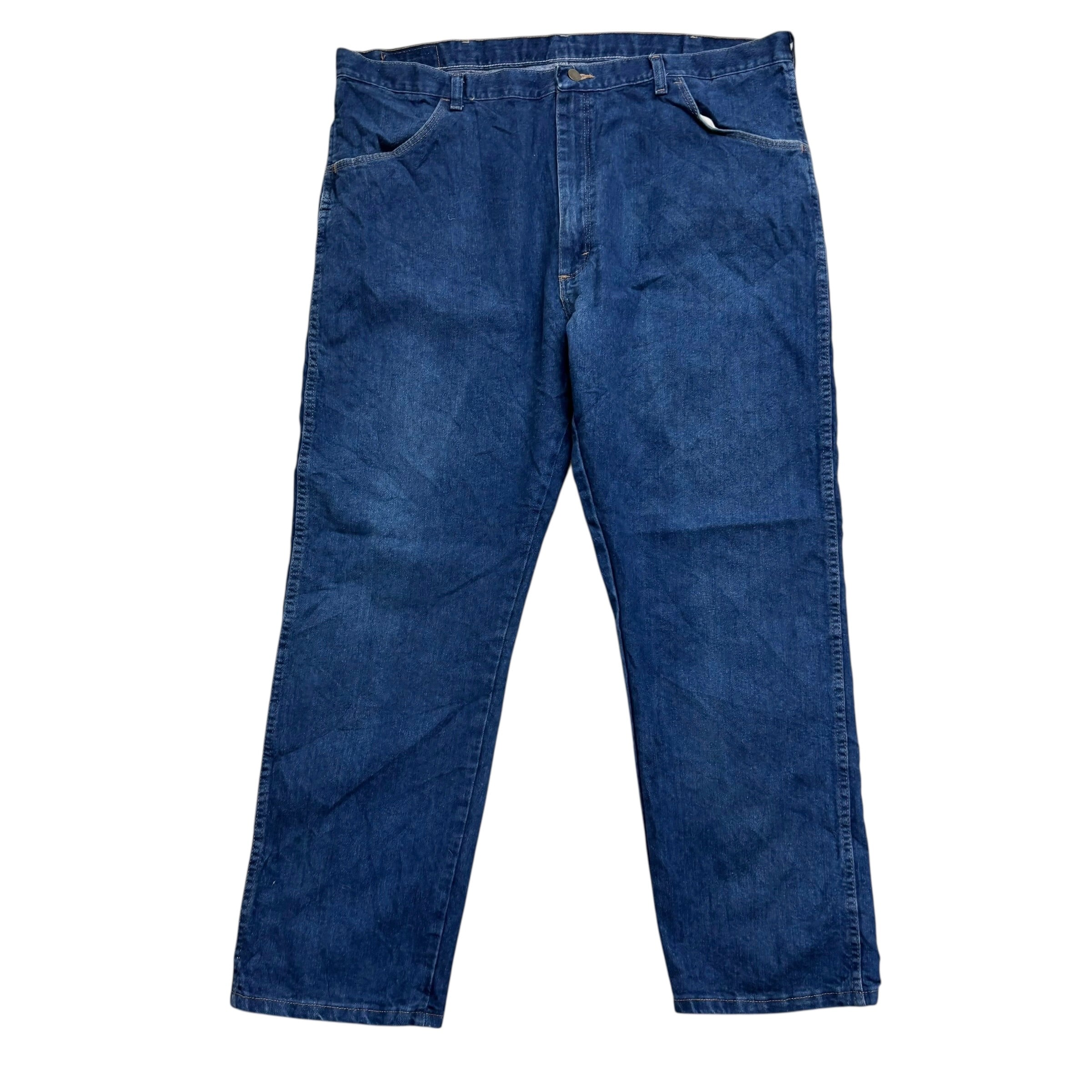 Wrangler Jeans W42 L30 Mens Dark Blue Regular Straight Fit Vintage Denim (E)