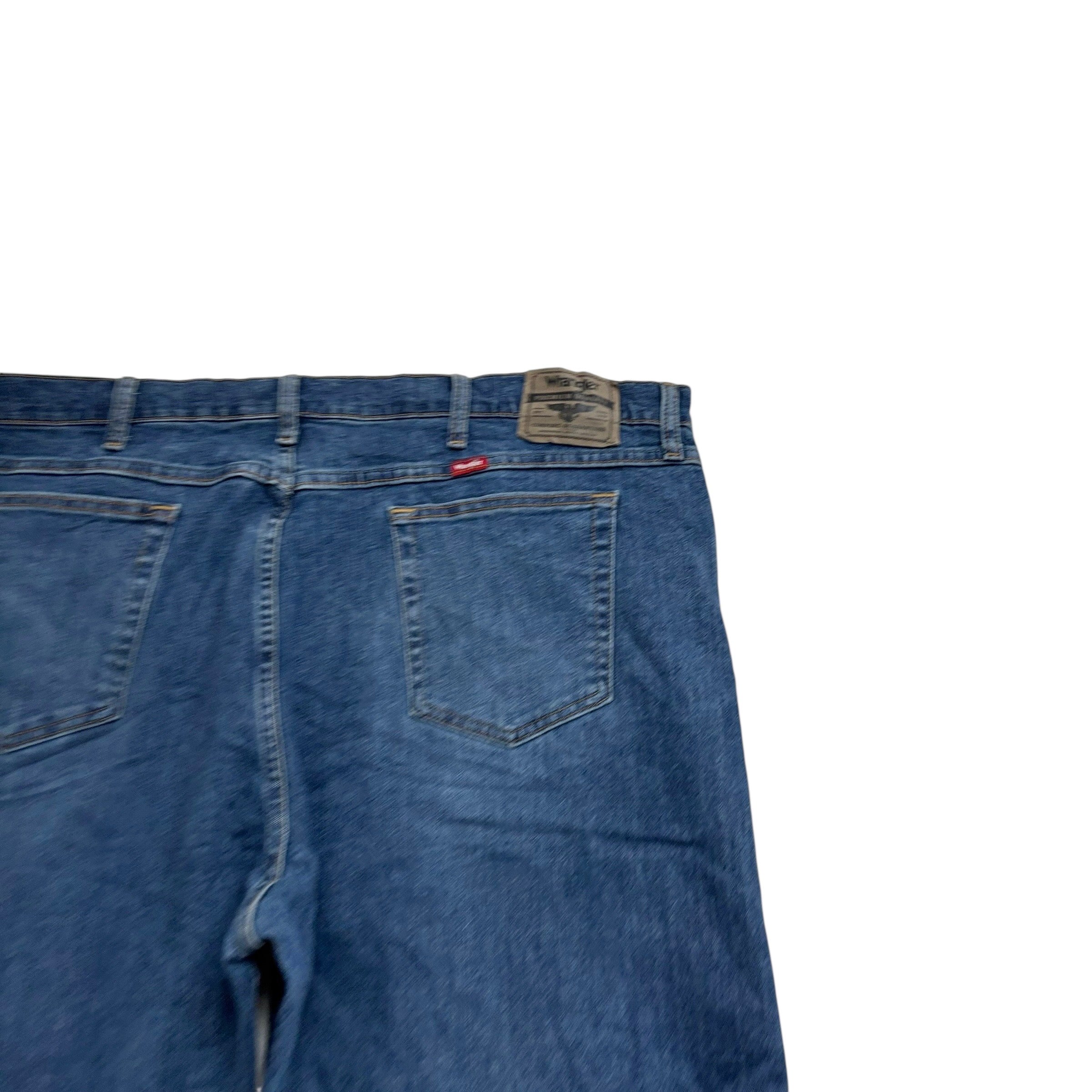 Wrangler Jeans W44 L30 Mens Dark Blue Relaxed Straight Fit Stretch Denim (E)