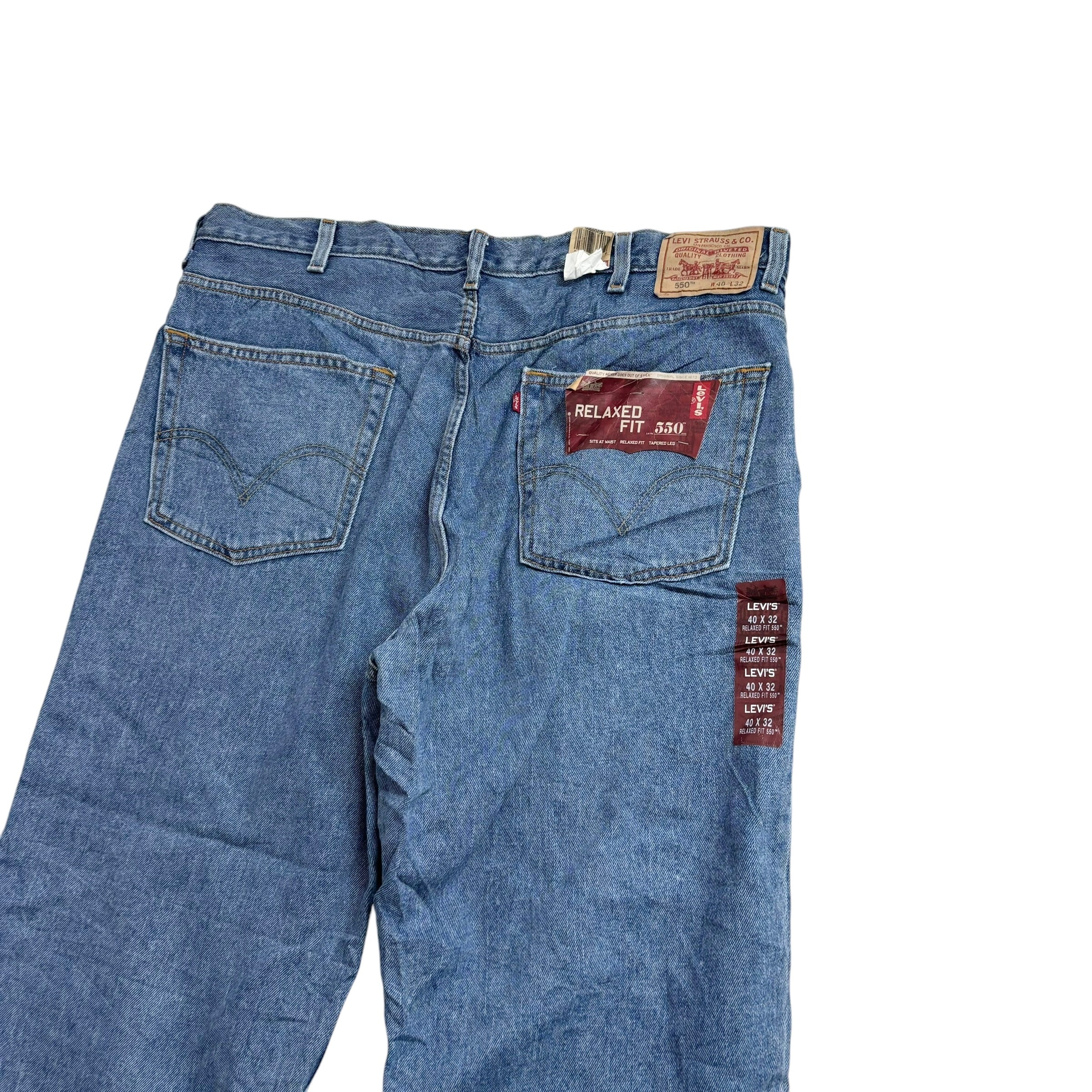 Levis 550 Jeans W40 L32 Mens Mid Blue Baggy Relaxed Straight Fit Vintage Denim