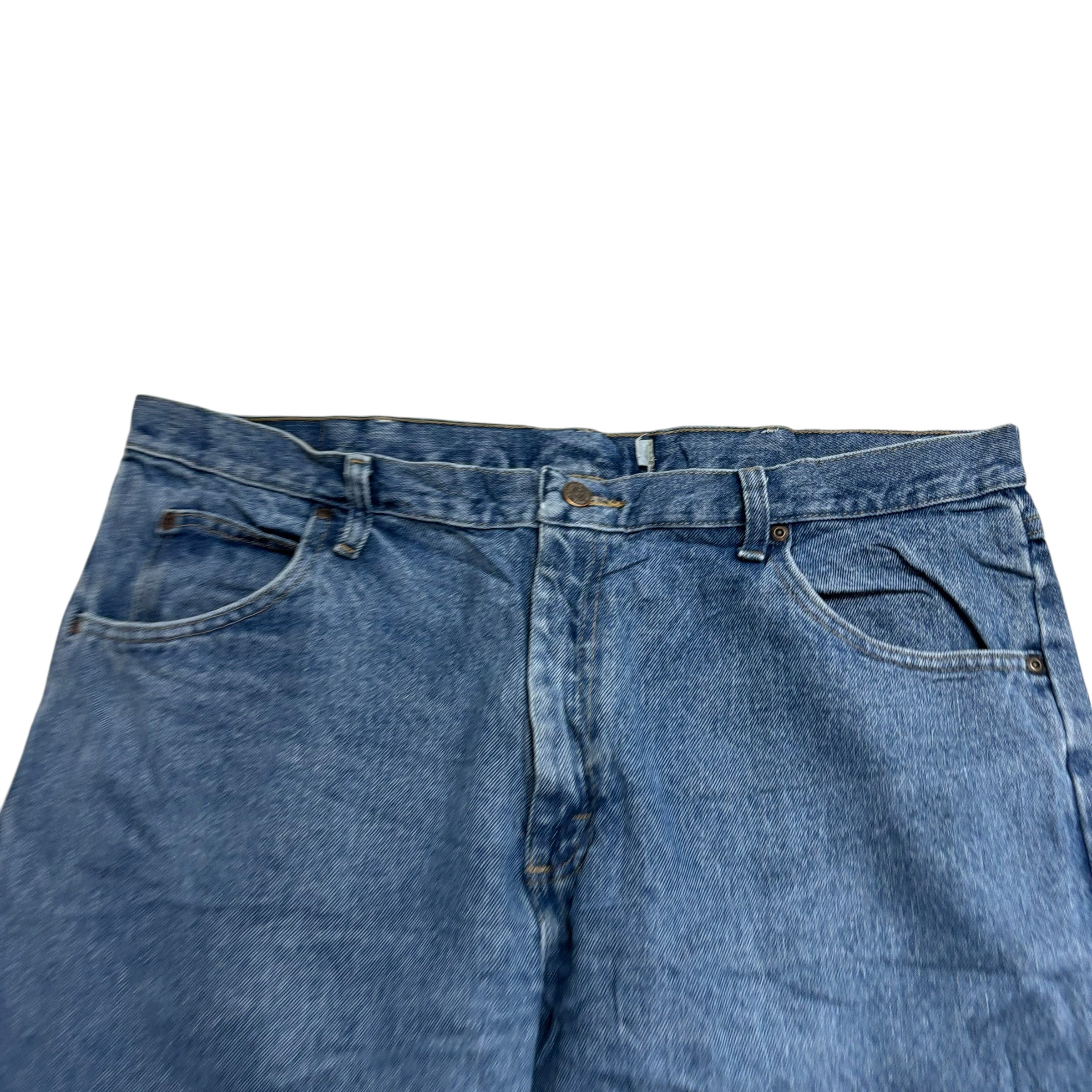 Wrangler Jeans W38 L34 Mens Mid Blue Baggy Relaxed Straight Fit Denim (E)