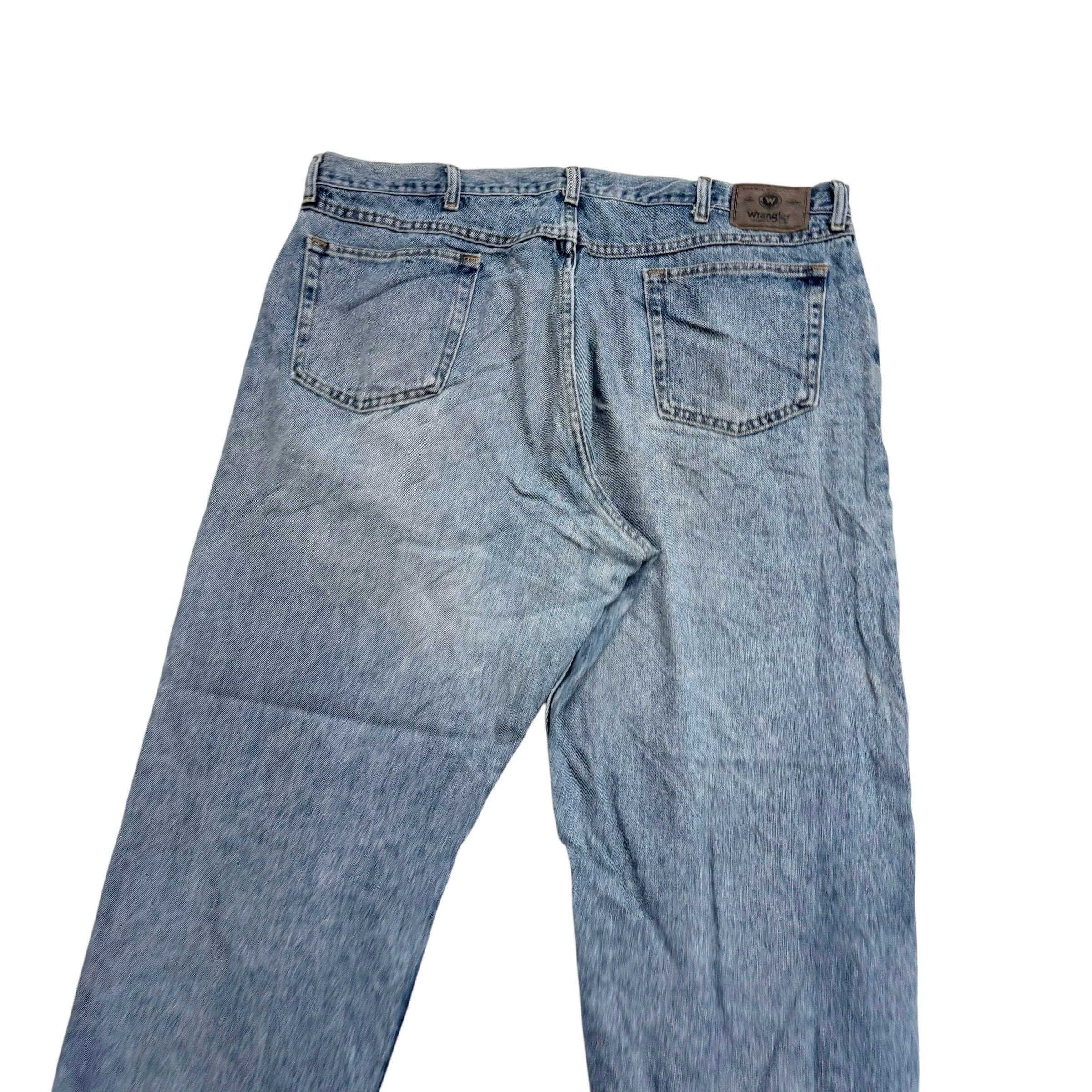 Wrangler Jeans W42 L32 Mens Light Blue Relaxed Straight Fit Vintage Denim