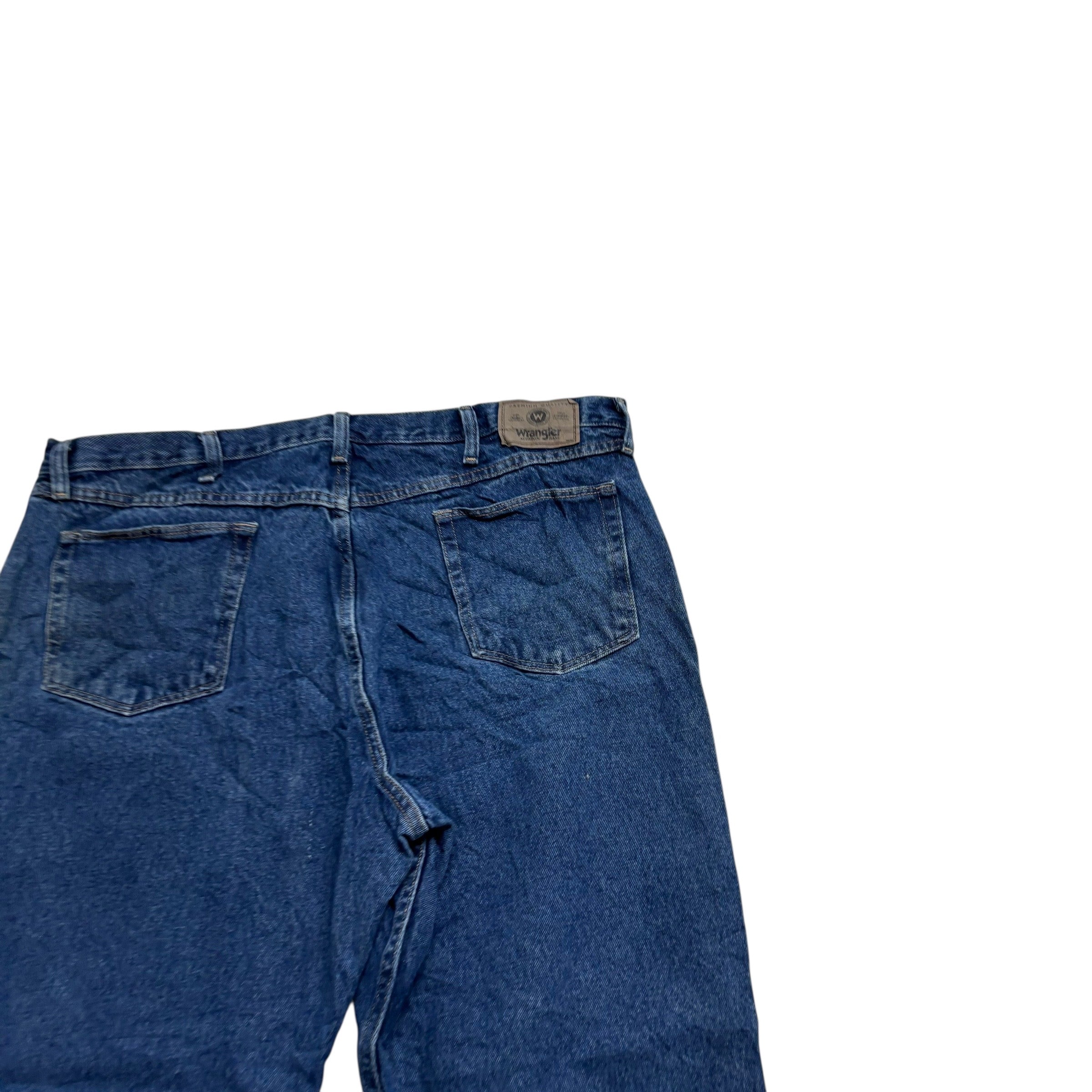 Wrangler Jeans W42 L30 Mens Mid Blue Relaxed Straight Fit Denim