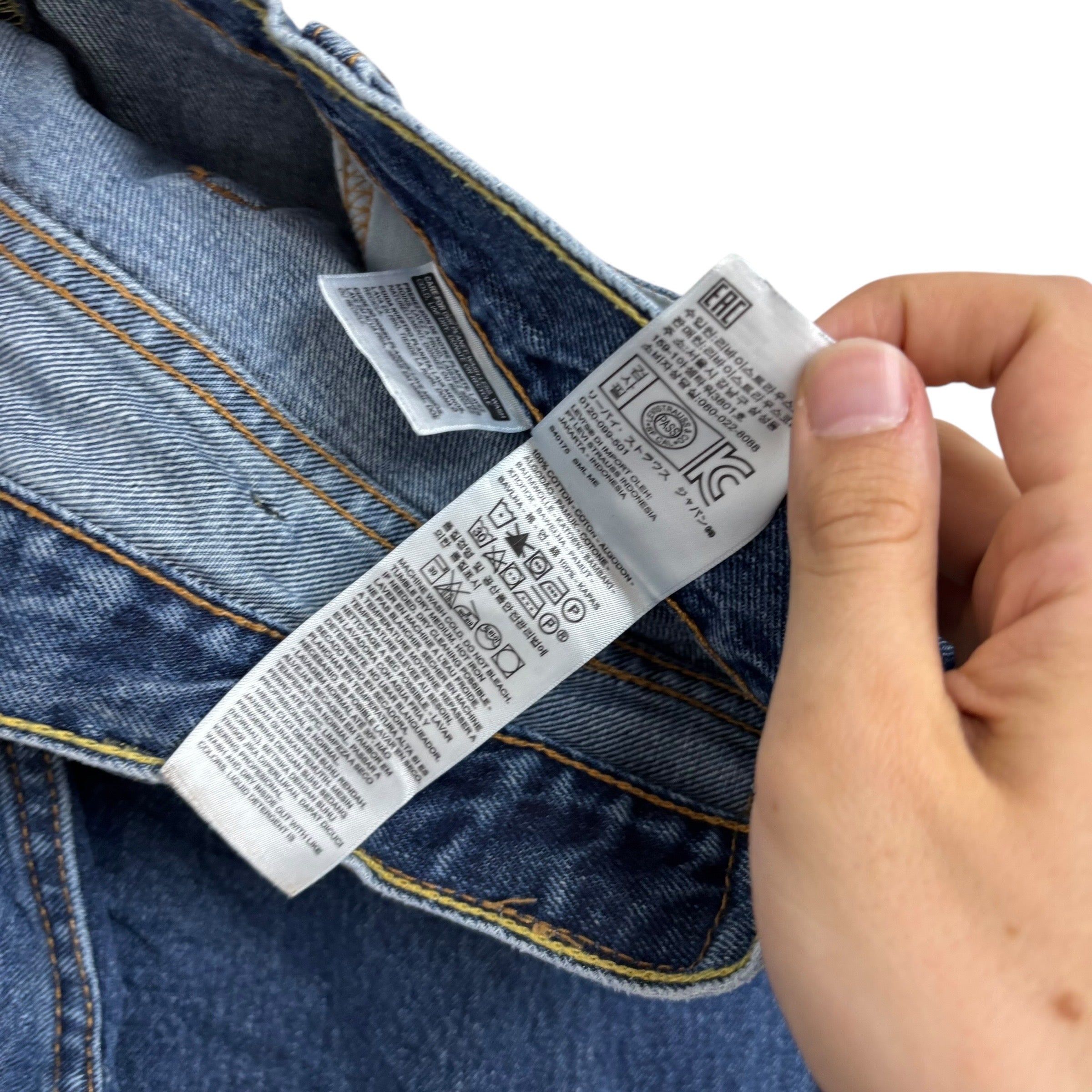 Levis 505 Jeans W42 L32 Mens Mid Blue Regular Straight Fit Denim