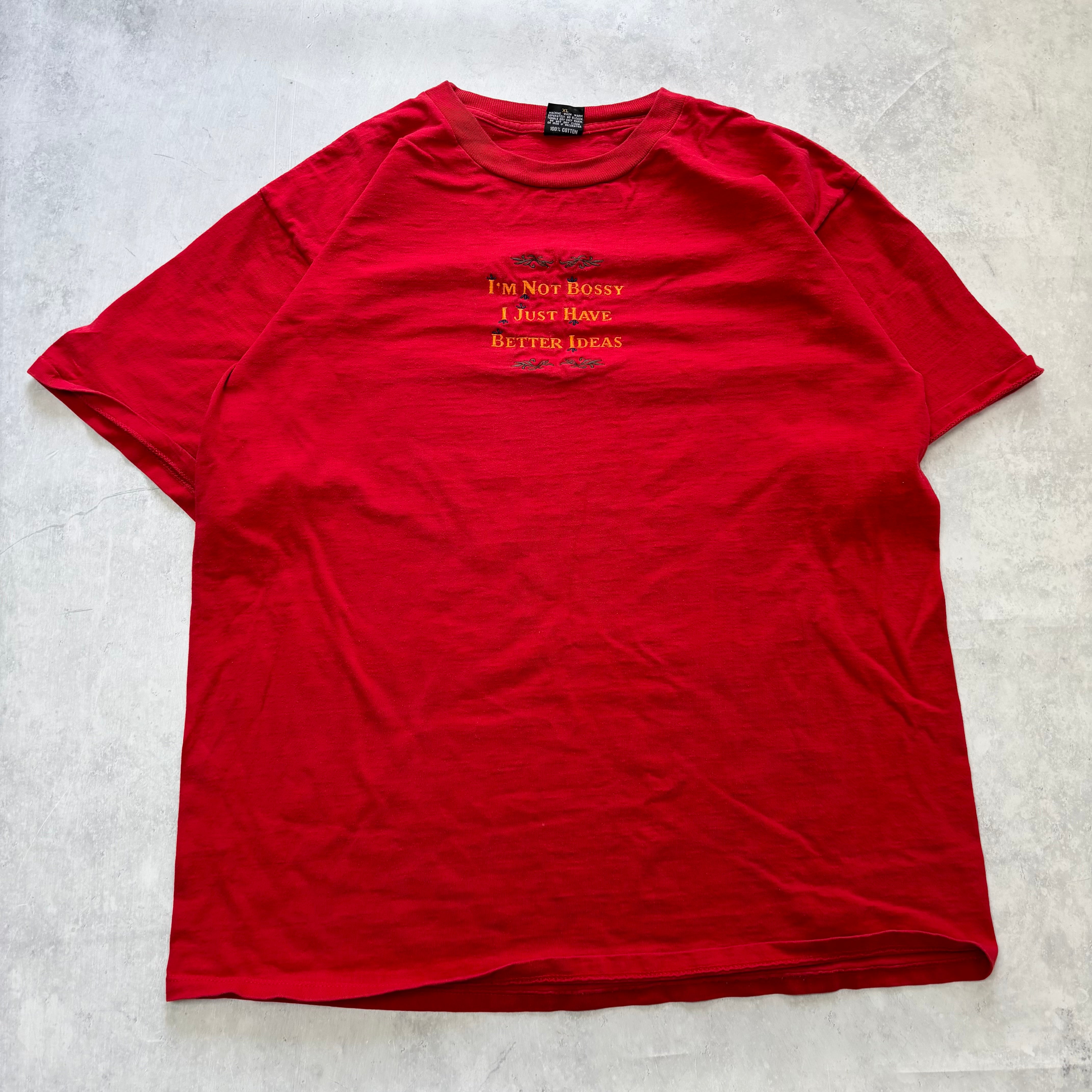 Vintage T Shirt Mens XL Red Single Stitch Graphic Print 90s Funny (E)