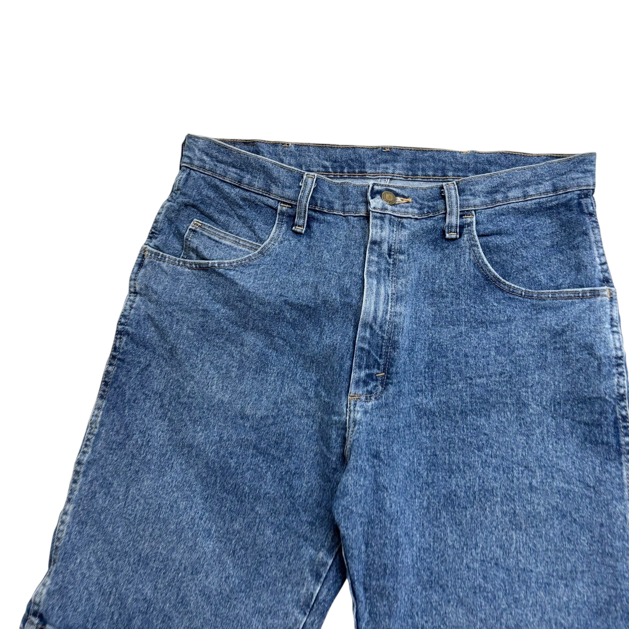 Wrangler Jorts W34 Mens Denim Shorts Mid Blue Regular Fit Stretch (E)