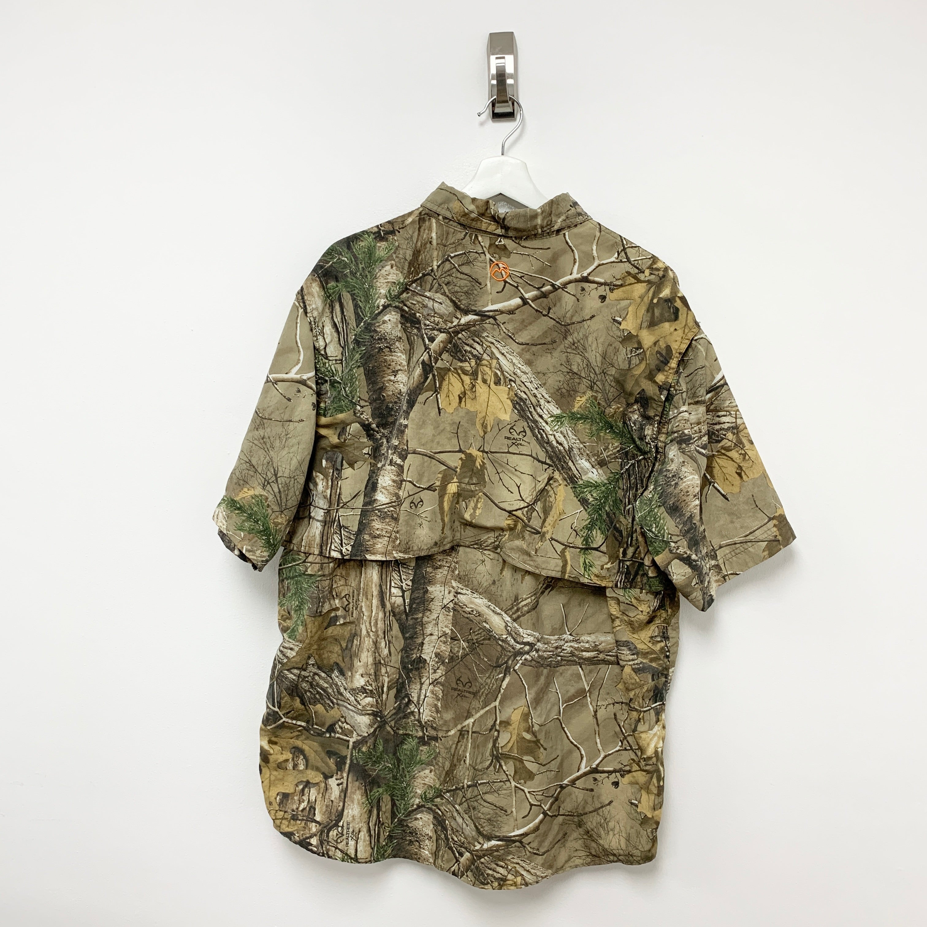 Vintage RealTree Camo USA Hunting Short Sleeve Shirt Large