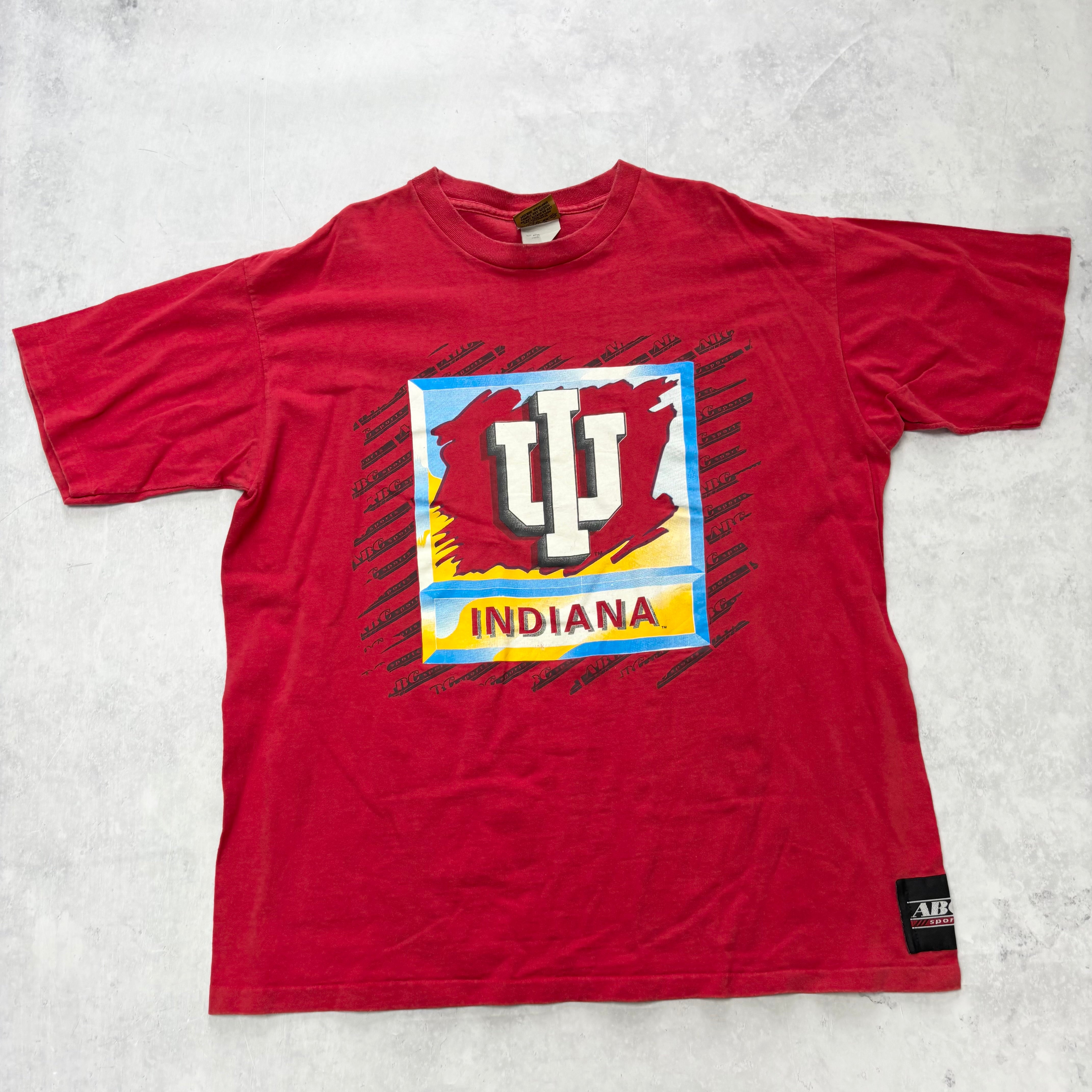 Vintage T Shirt Mens Large Red Single Stitch Graphic Print 90s College