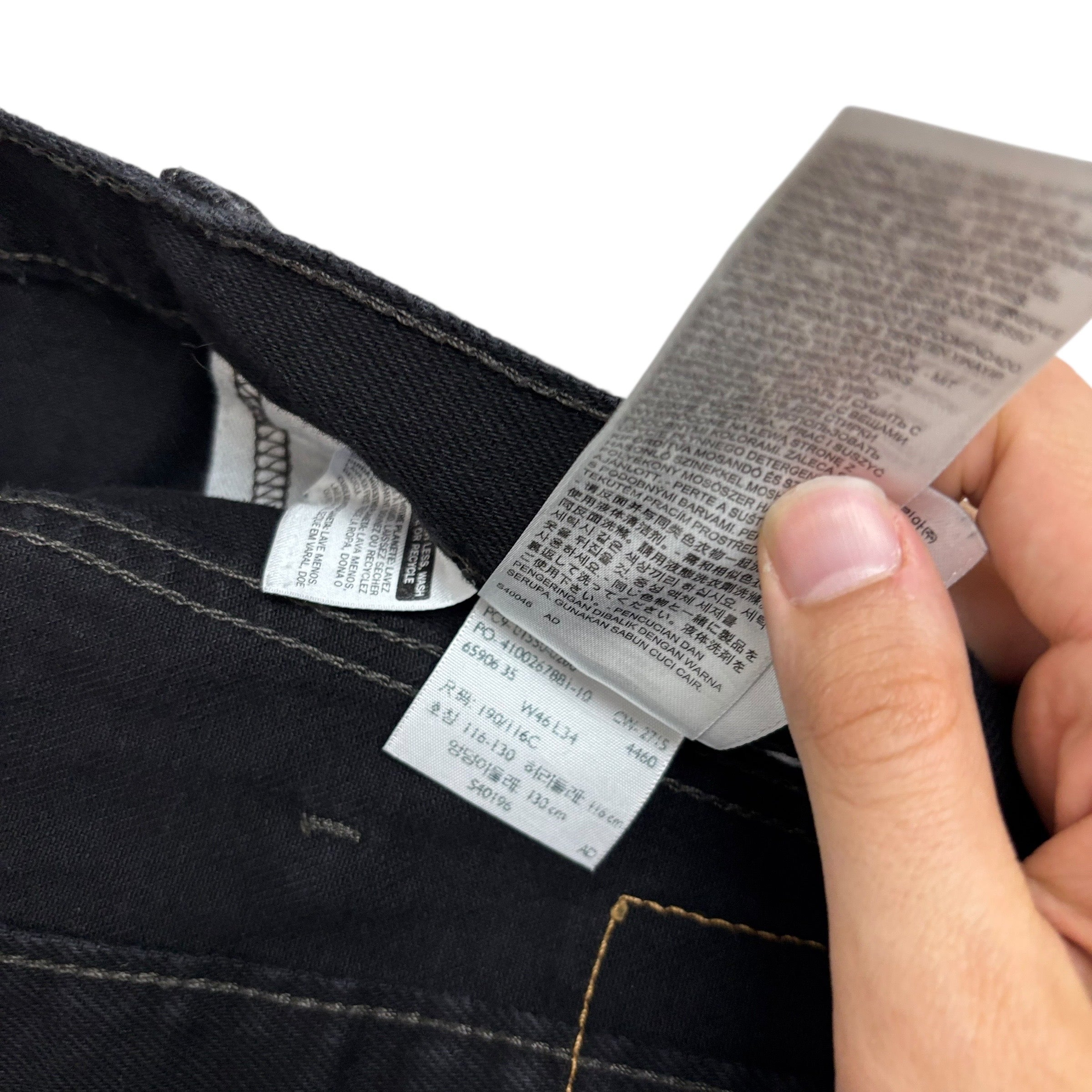 Levis 550 Jeans W44 L34 Mens Black Baggy Relaxed Straight Fit Denim (E)