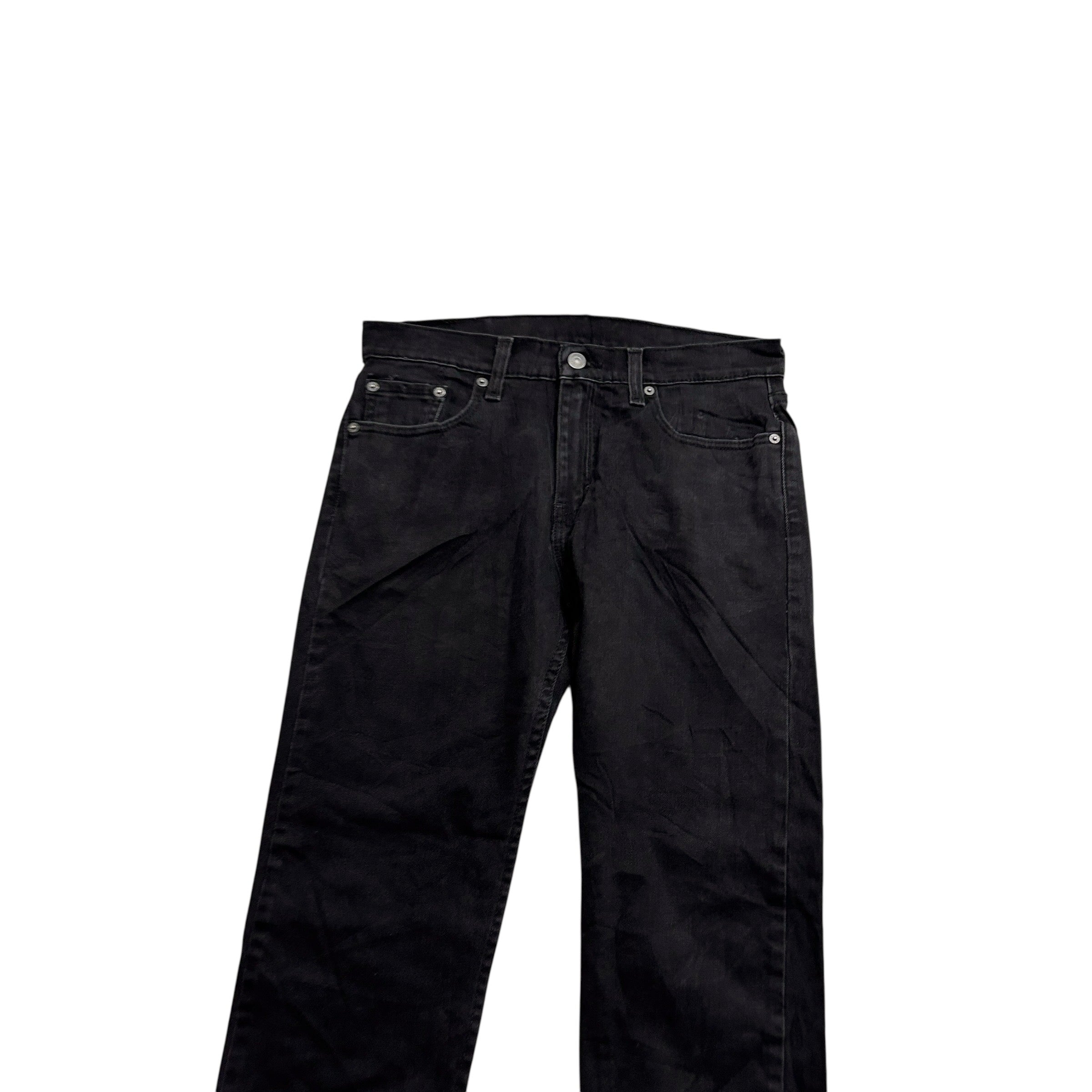Levis 502 Jeans W30 L32 Mens Black Regular Tapered Fit Stretch Denim (E)