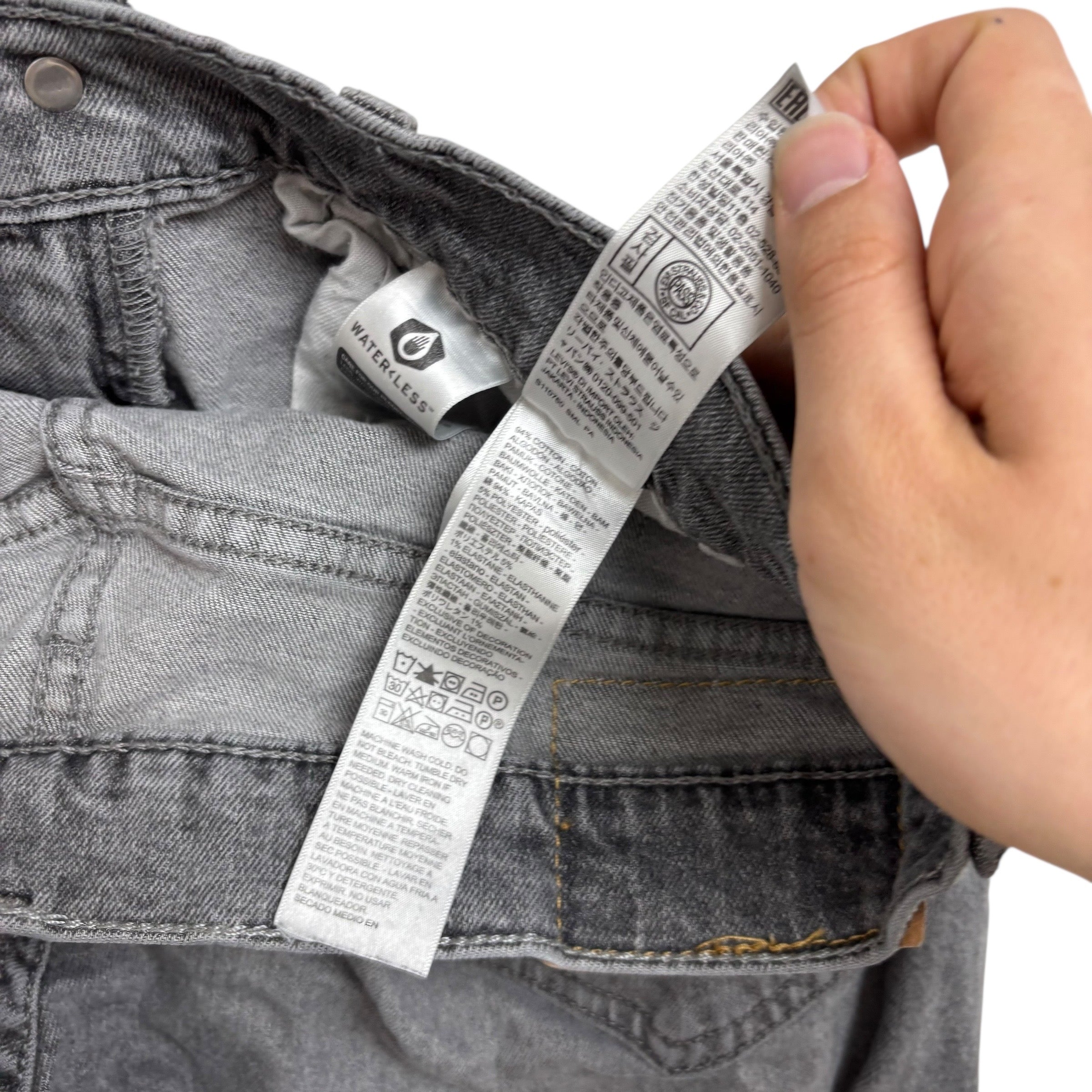 Levis 505 Jeans W32 L30 Mens Grey Regular Straight Fit Stretch Denim (F)