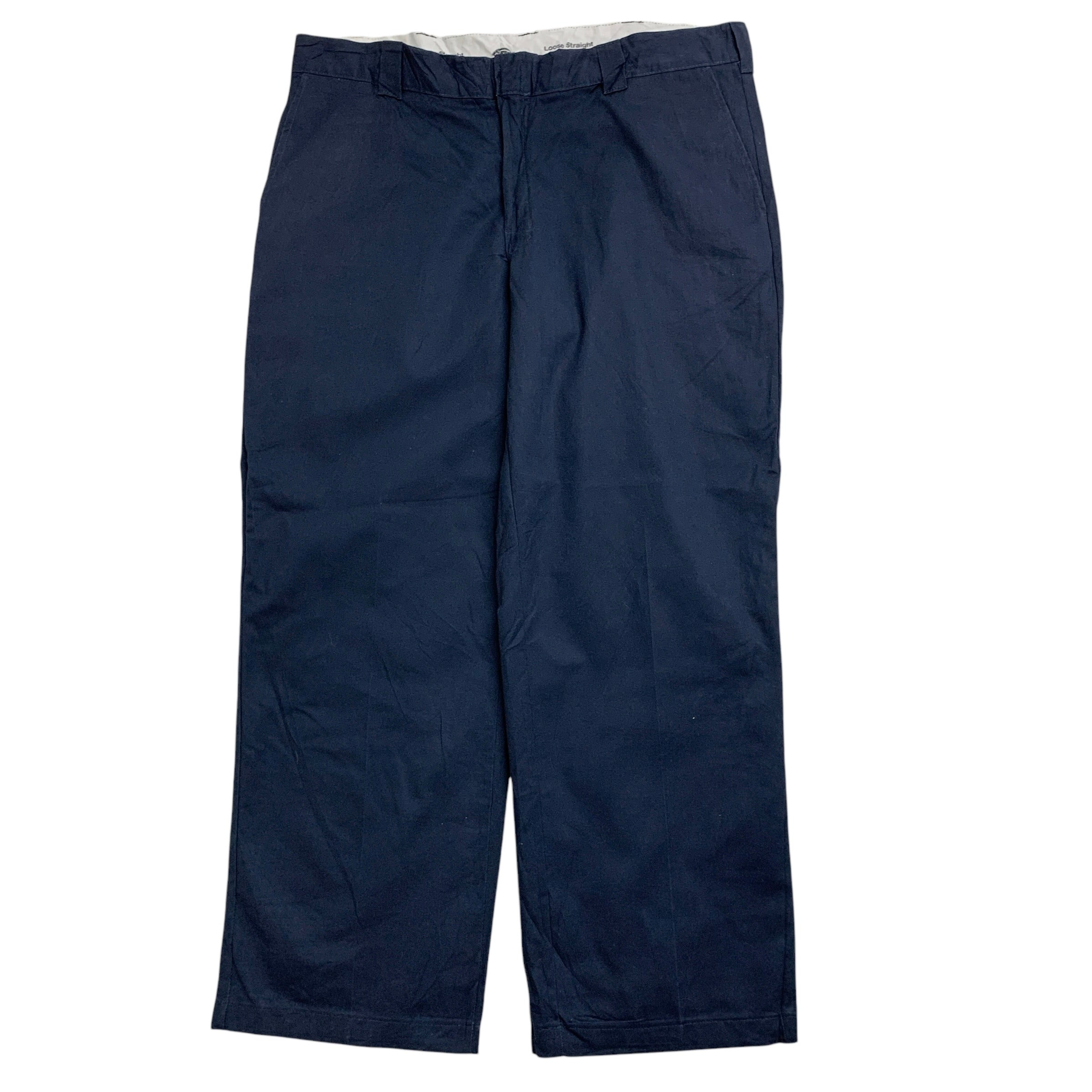 Dickies Trousers W42 L32 Mens Navy Blue Pants Relaxed Straight Fit Workwear