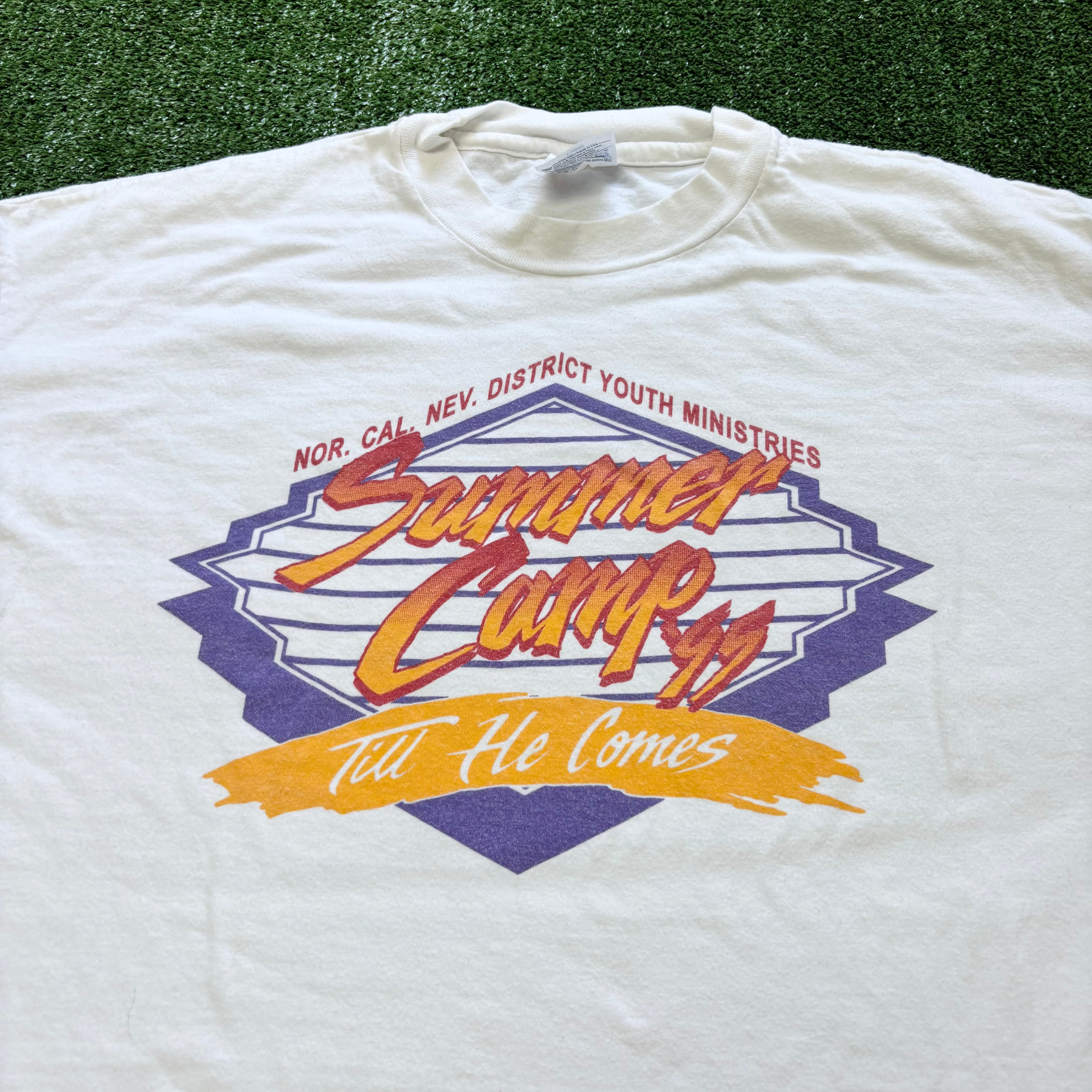 Vintage T Shirt Mens XL White Single Stitch Graphic Print 90s USA