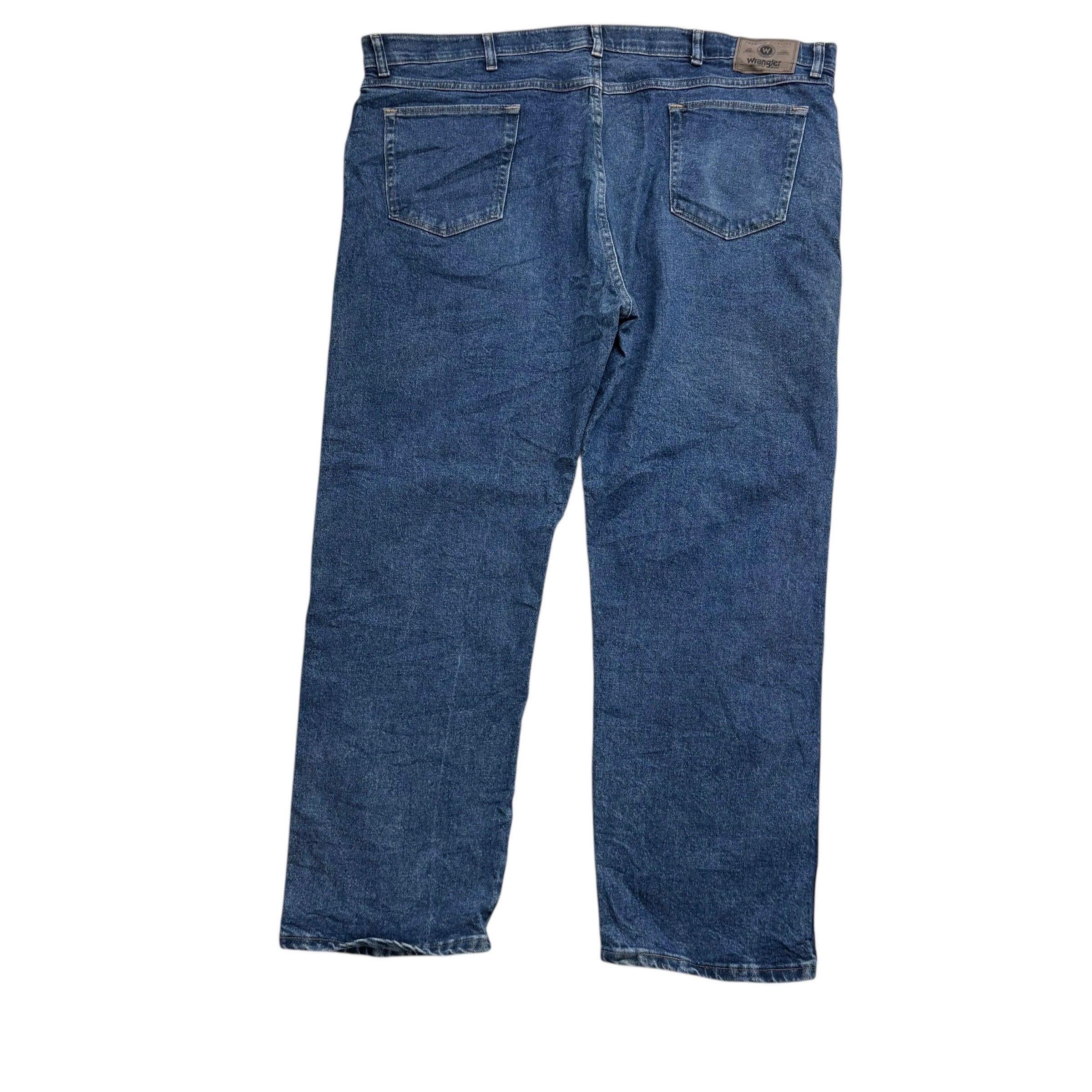 Wrangler Jeans W44 L30 Mens Mid Blue Regular Straight Fit Stretch Denim (E)