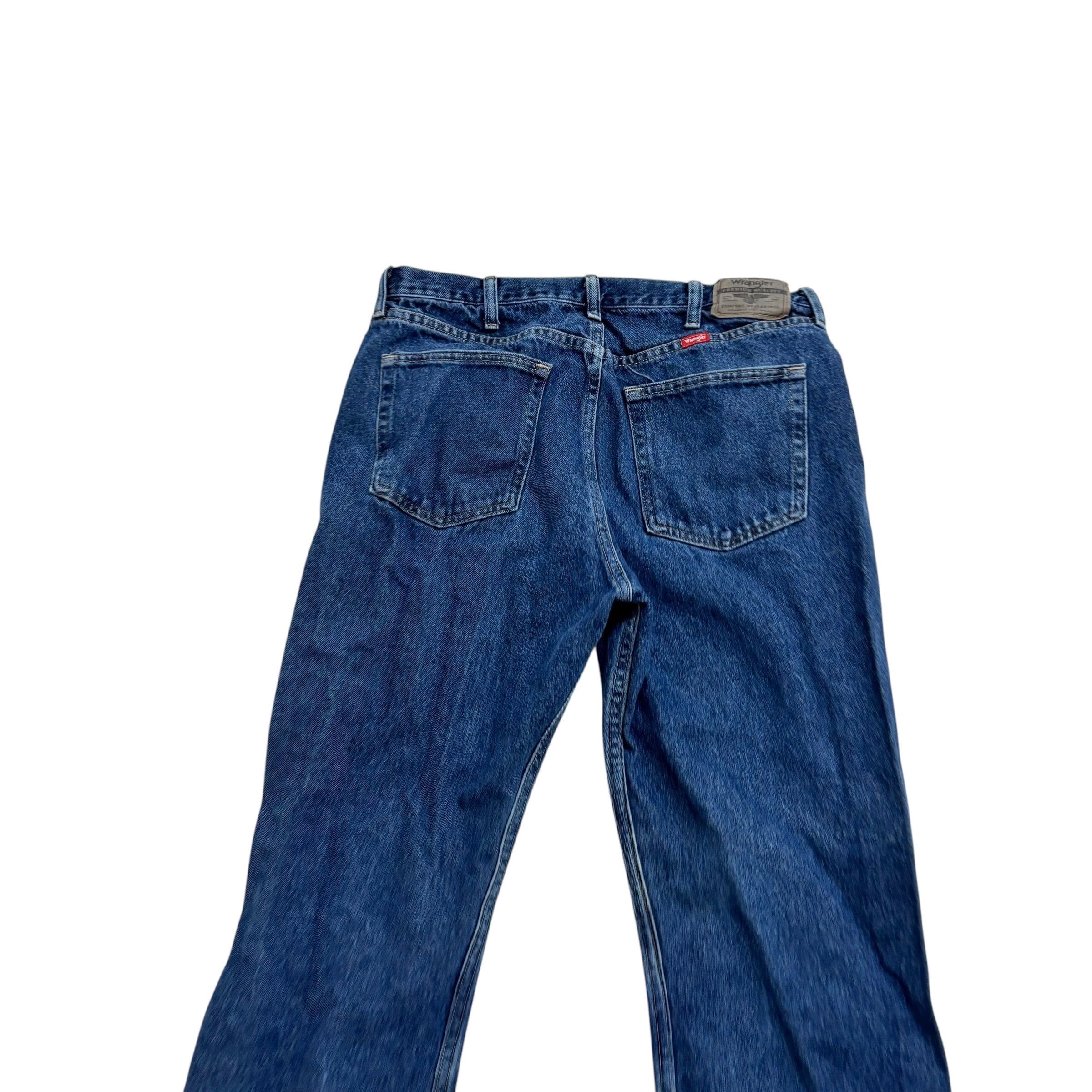 Wrangler Jeans W34 L30 Mens Mid Blue Regular Straight Fit Denim