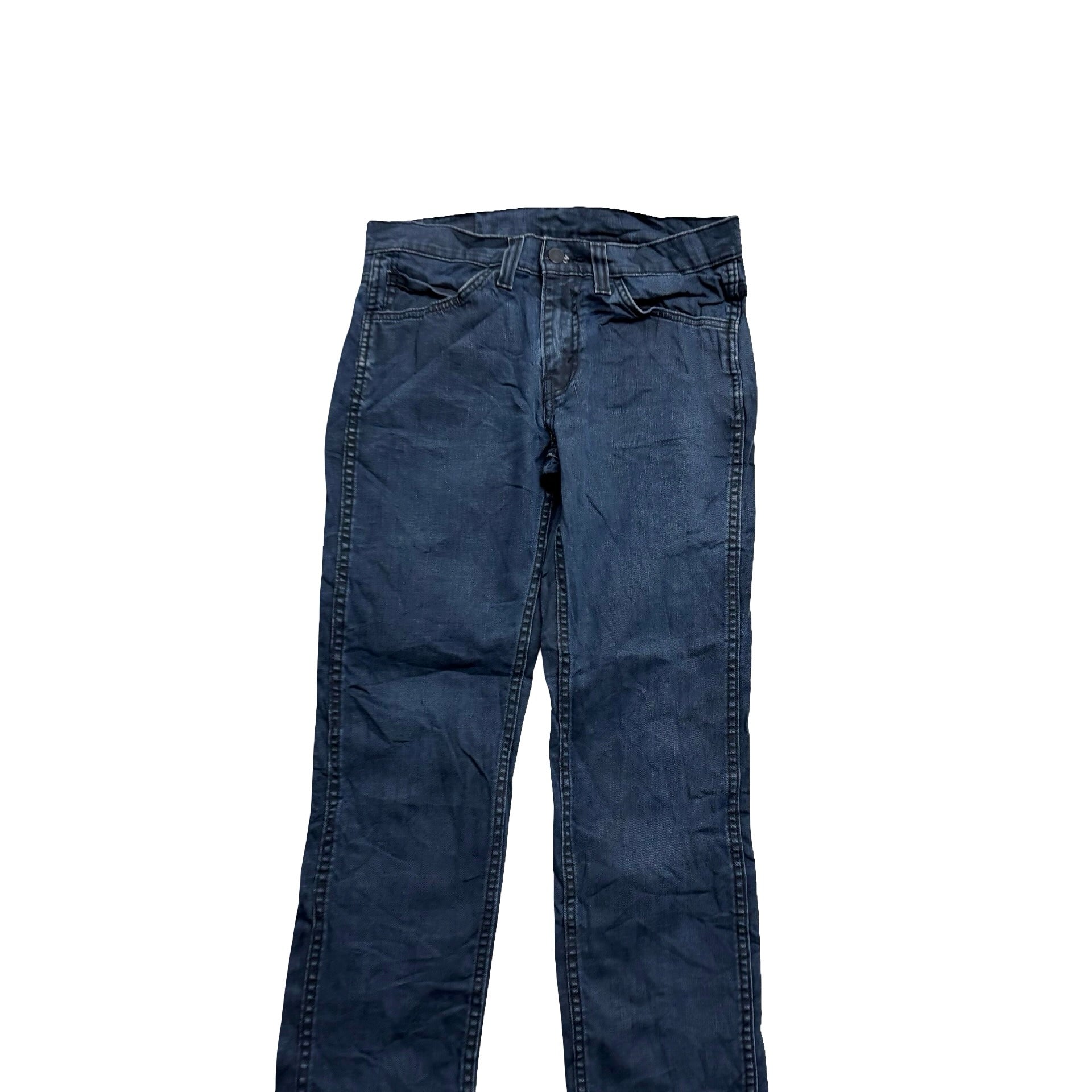 Levis 511 Jeans W30 L30 Mens Waxed Navy Blue Slim Fit Stretch Denim (E)