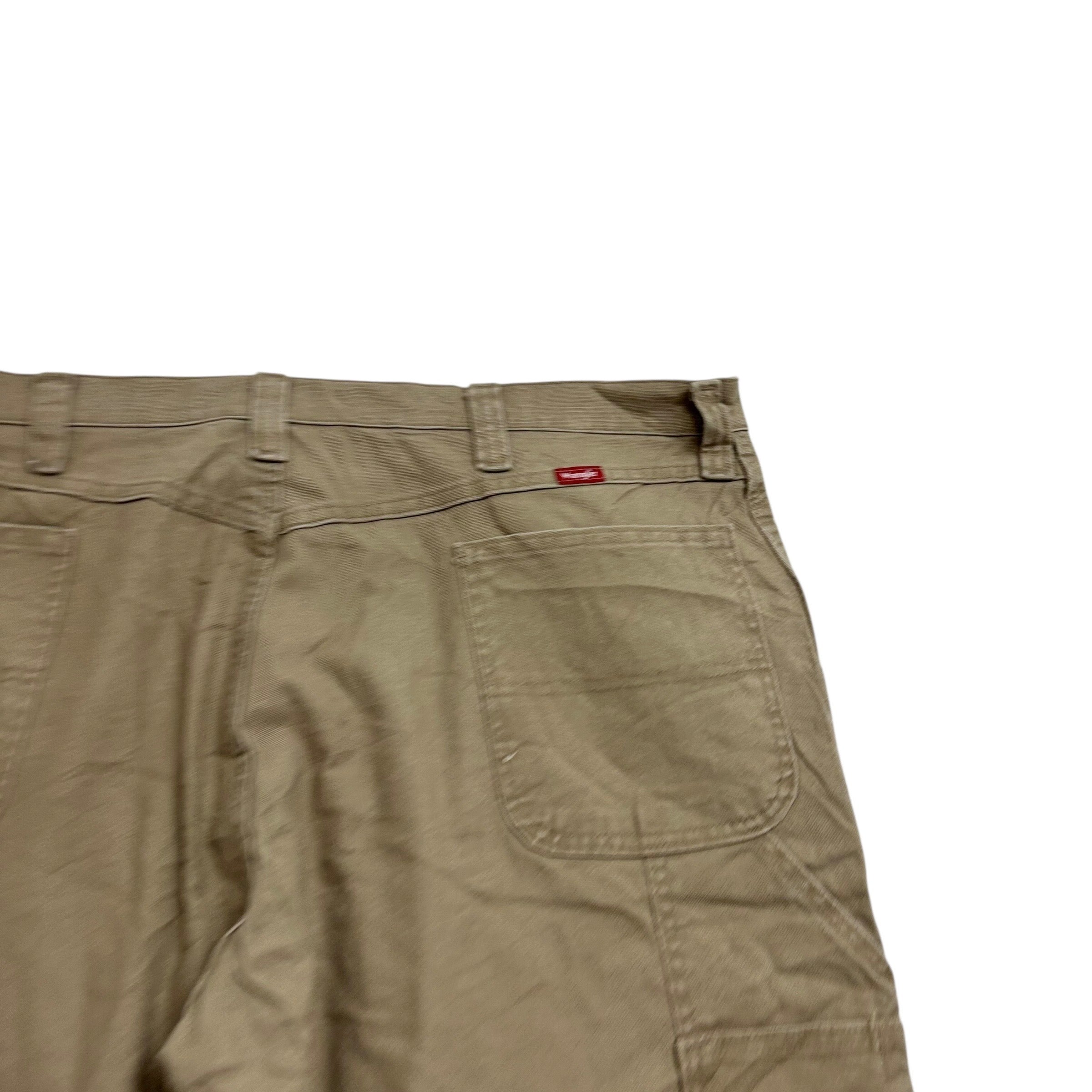 Wrangler Carpenter Pants W42 L30 Mens Khaki Relaxed Straight Stretch Trousers
