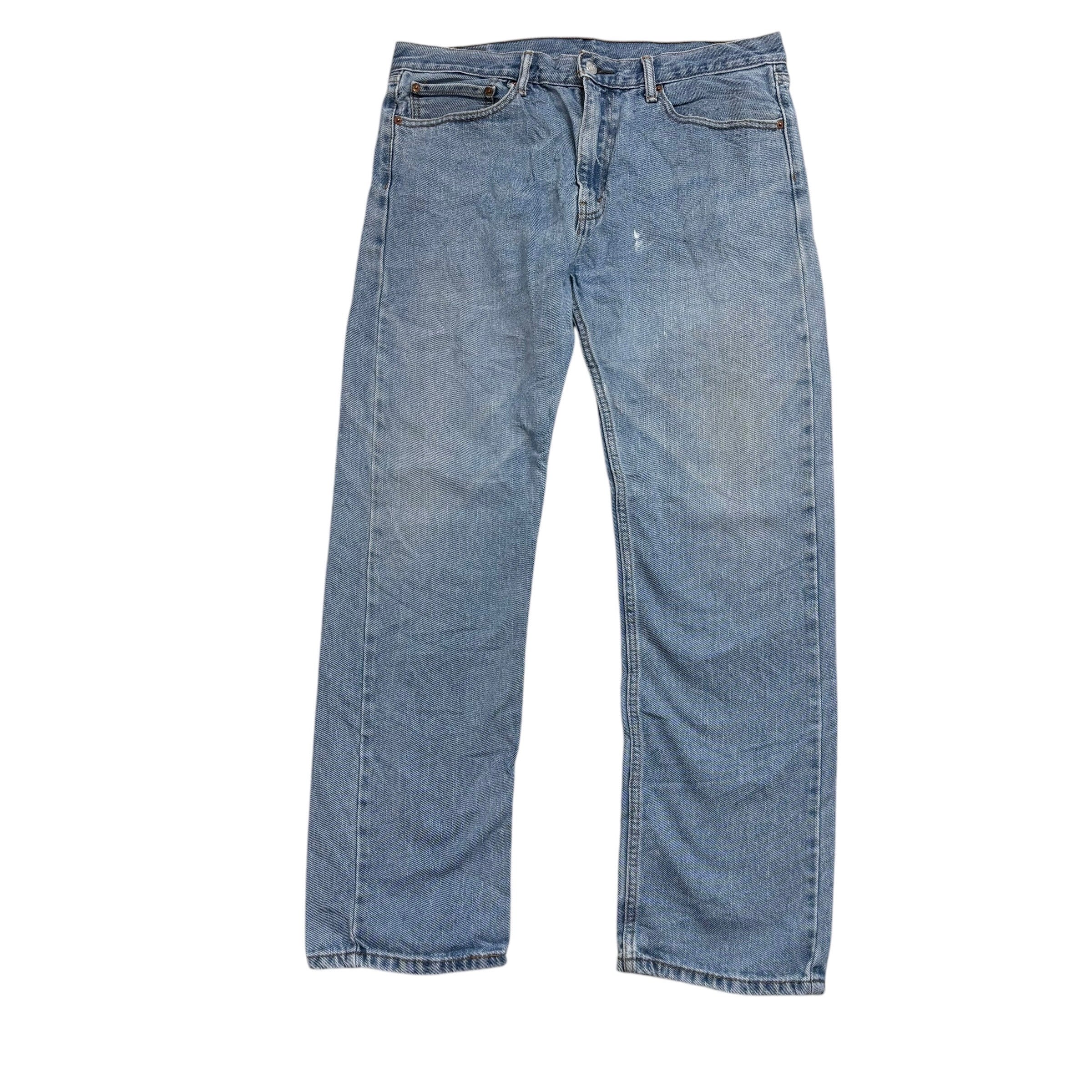 Levis 505 Jeans W36 L32 Mens Light Blue Regular Straight Fit Vintage Denim