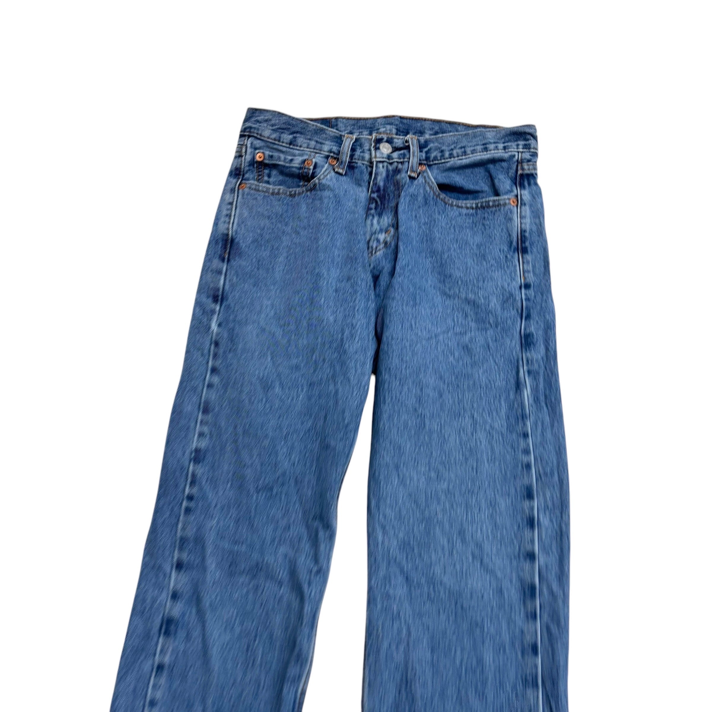 Levis 505 Jeans W29 L34 Mens Mid Blue Regular Straight Fit Denim (E)