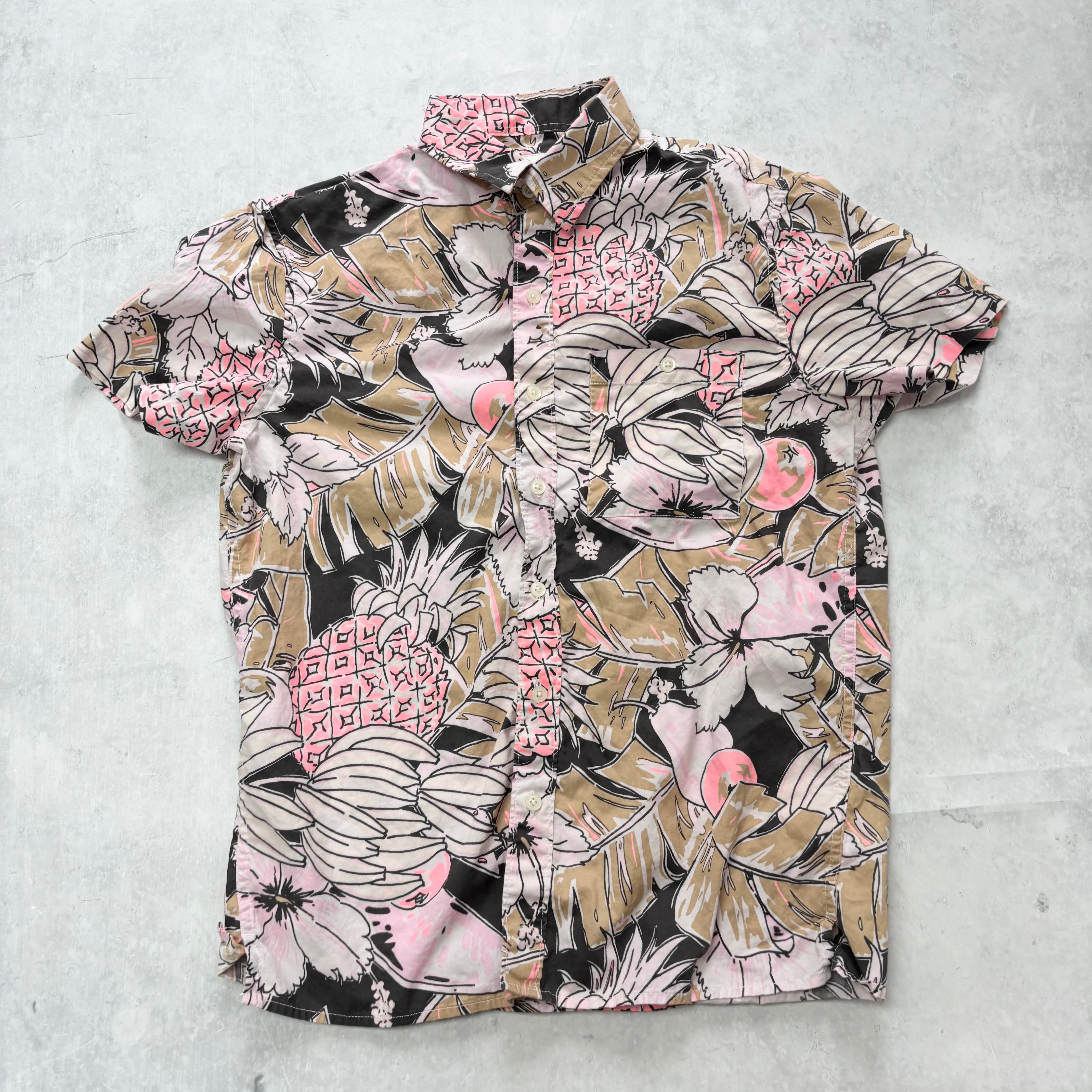 American Eagle Hawaiian Shirt Mens Small Regular Fit Short Sleeve Cotton (E)