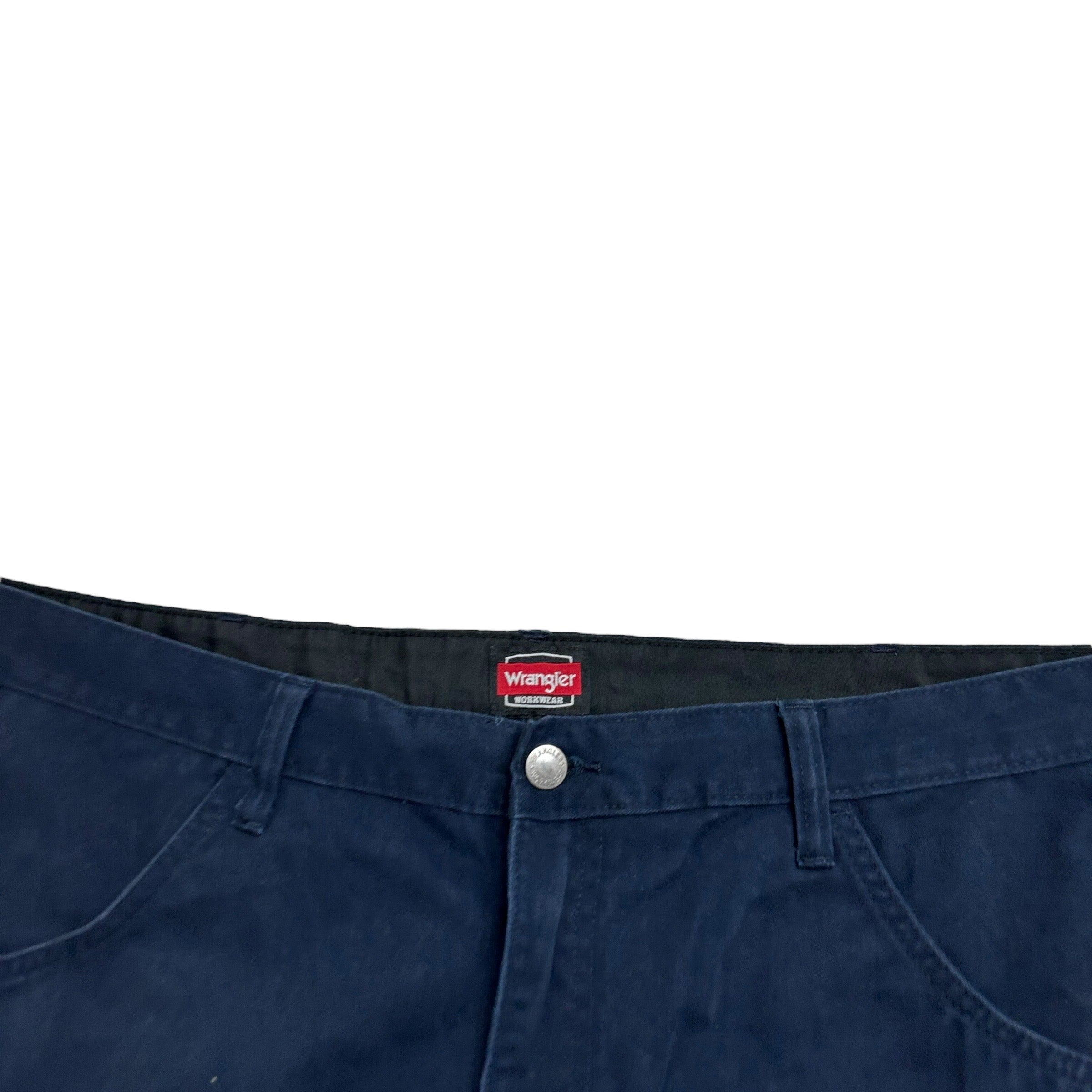 Wrangler Trousers W40 L30 Mens Navy Relaxed Straight Fit Pants