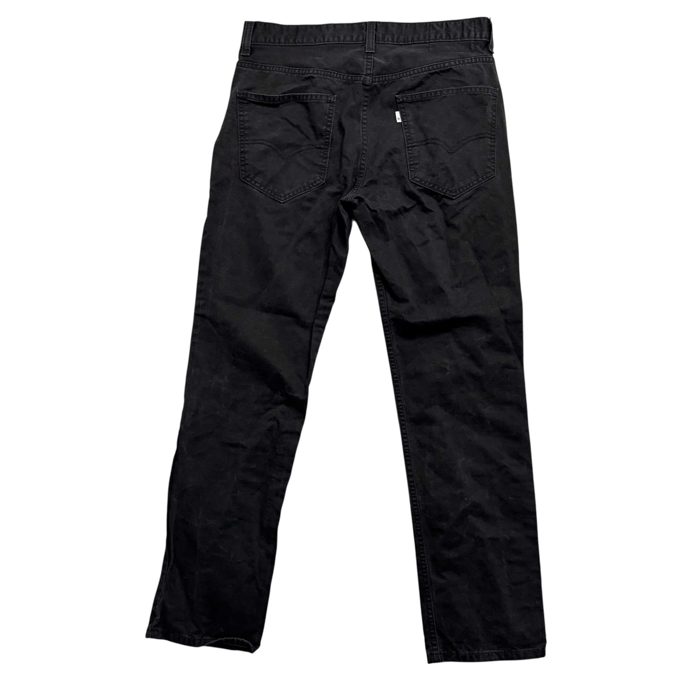 Levis Chino Trousers W32 L30 Mens Black Regular Tapered Fit Pants (E)