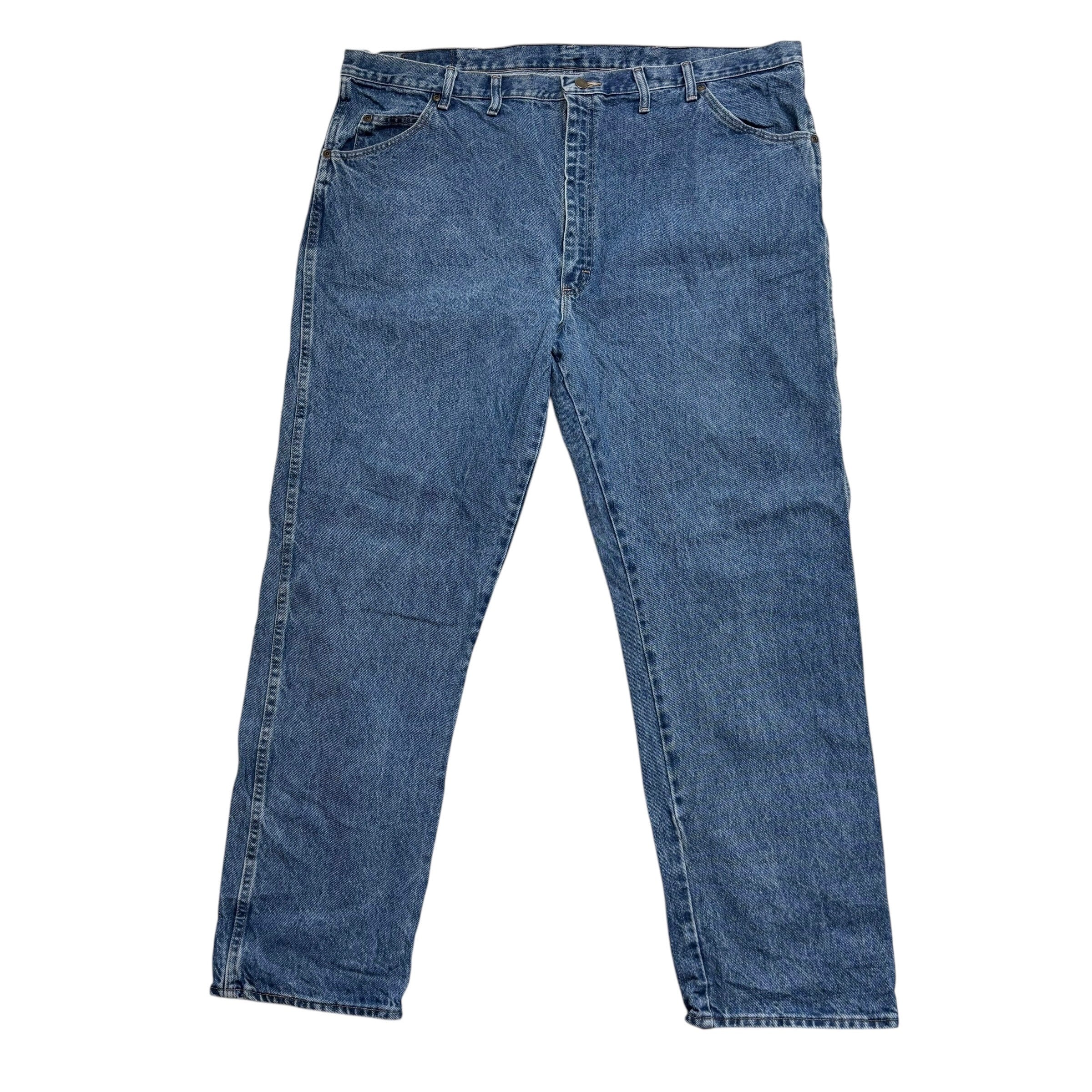Wrangler Jeans W46 L32 Mens Mid Blue Regular Straight Fit Denim (E)