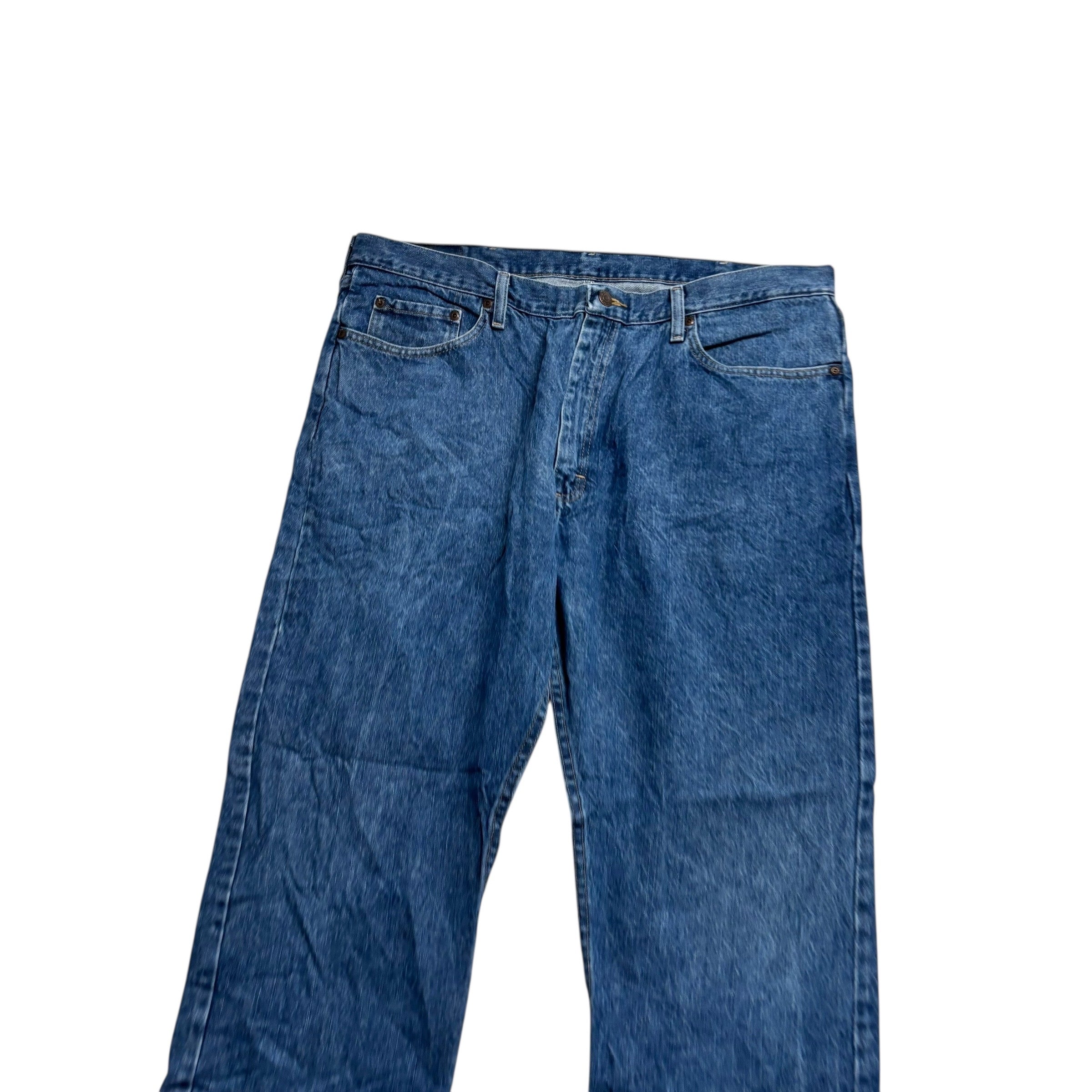 Wrangler Jeans W40 L30 Mens Mid Blue Regular Straight Fit Denim (E)