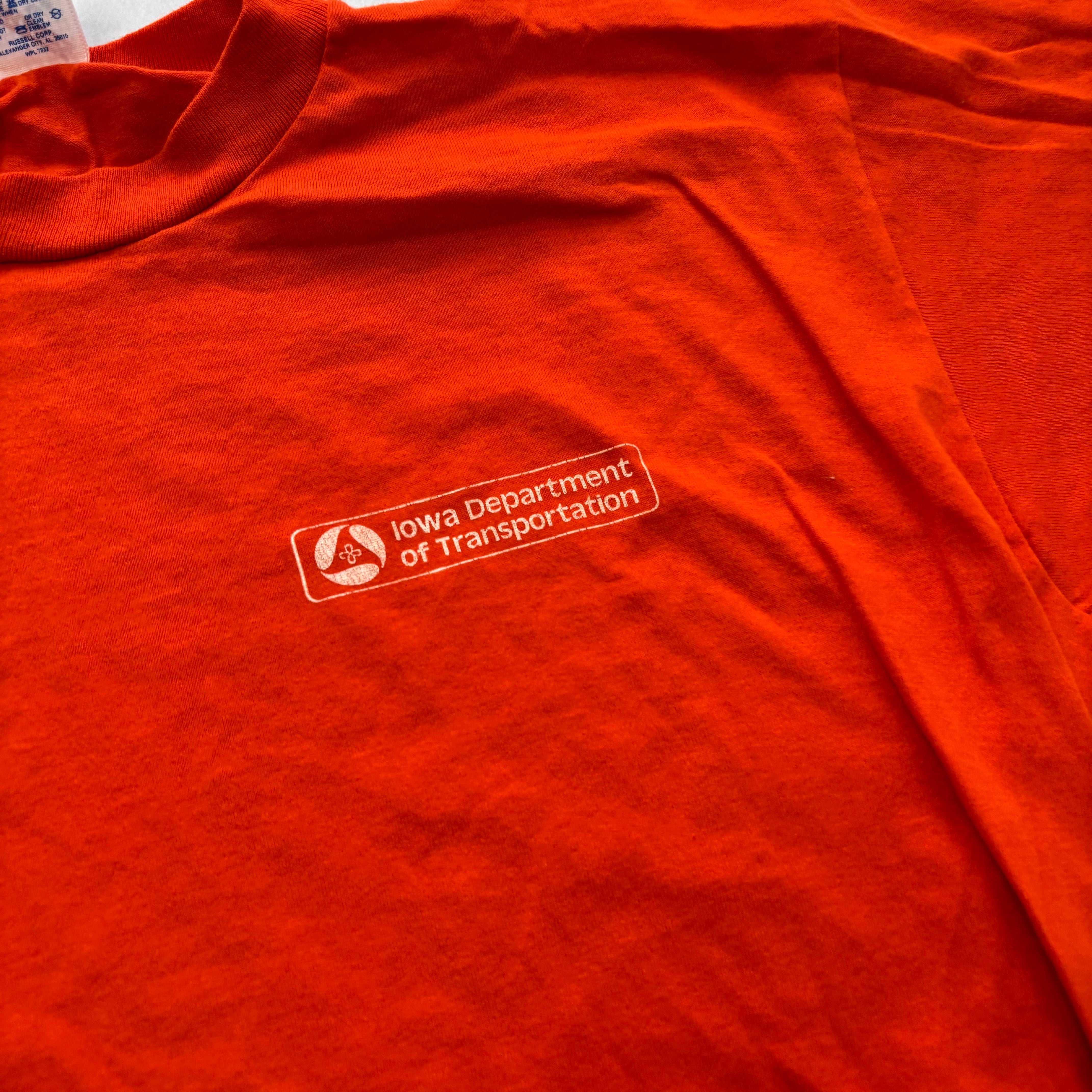 Vintage T Shirt Mens Large Orange Single Stitch Graphic Print 90s USA (E)
