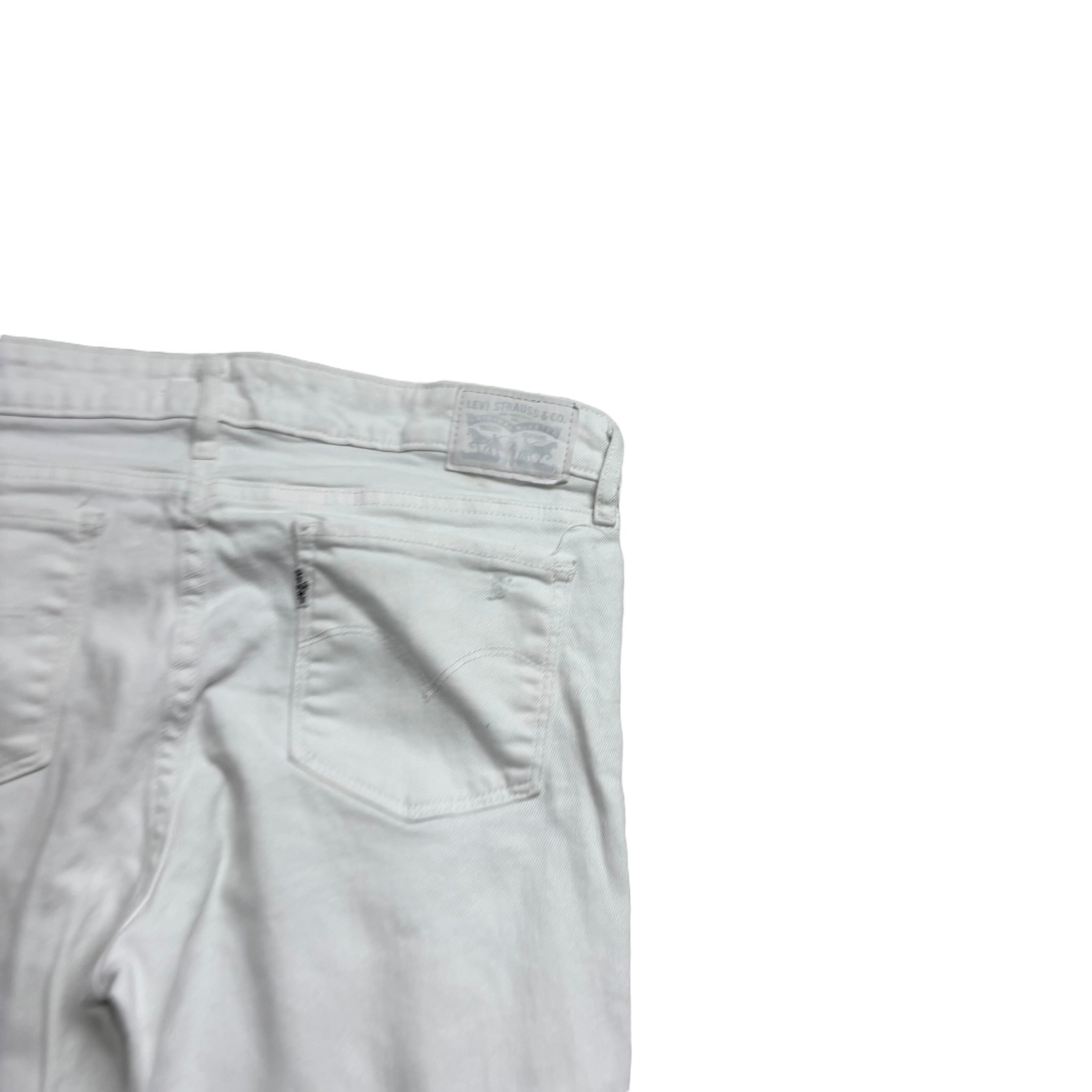 Levis 711 Jeans W30 L27 Womens Skinny Fit White Stretch Denim (E)