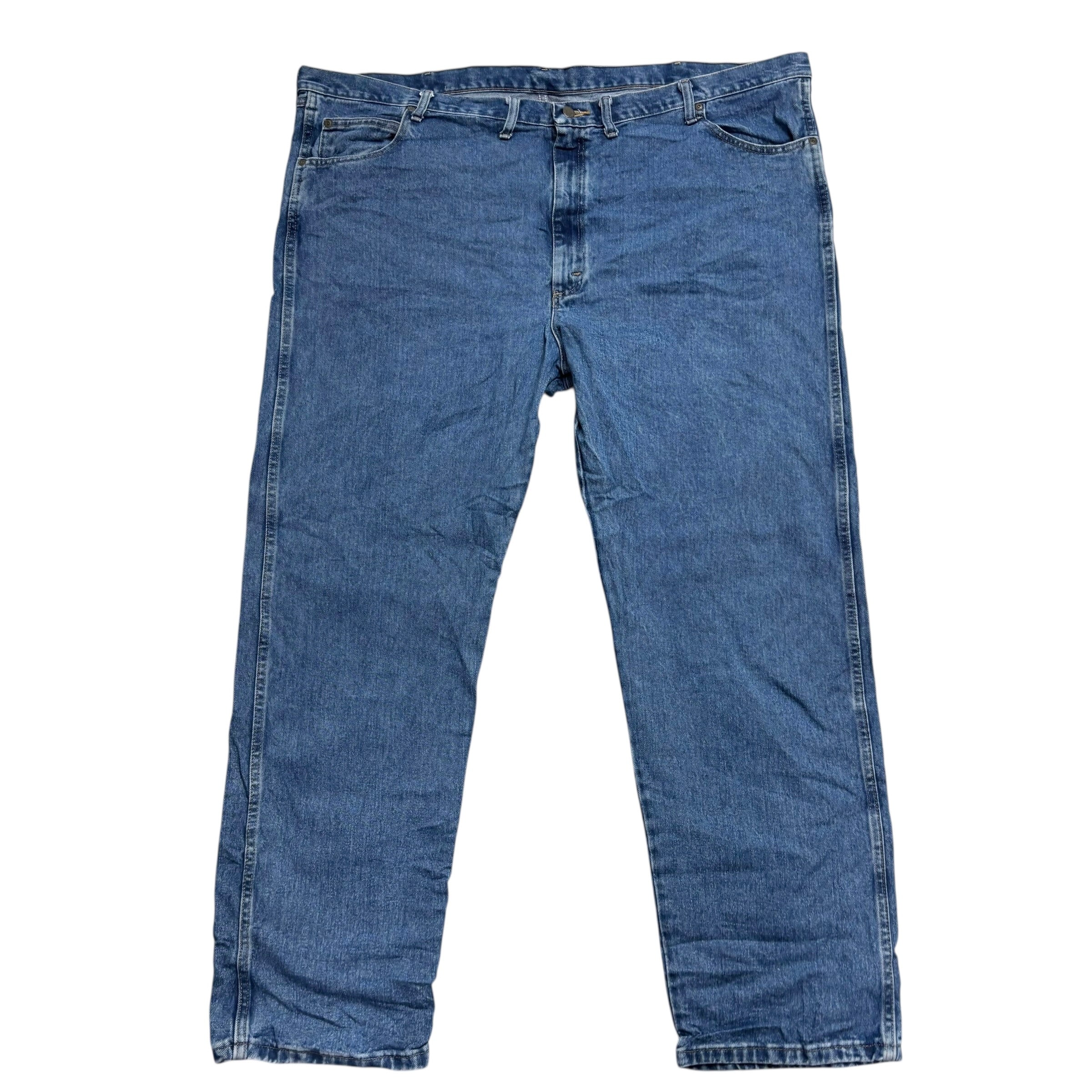 Wrangler Jeans W52 L34 Mens Mid Blue Relaxed Straight Fit Vintage Denim (E)